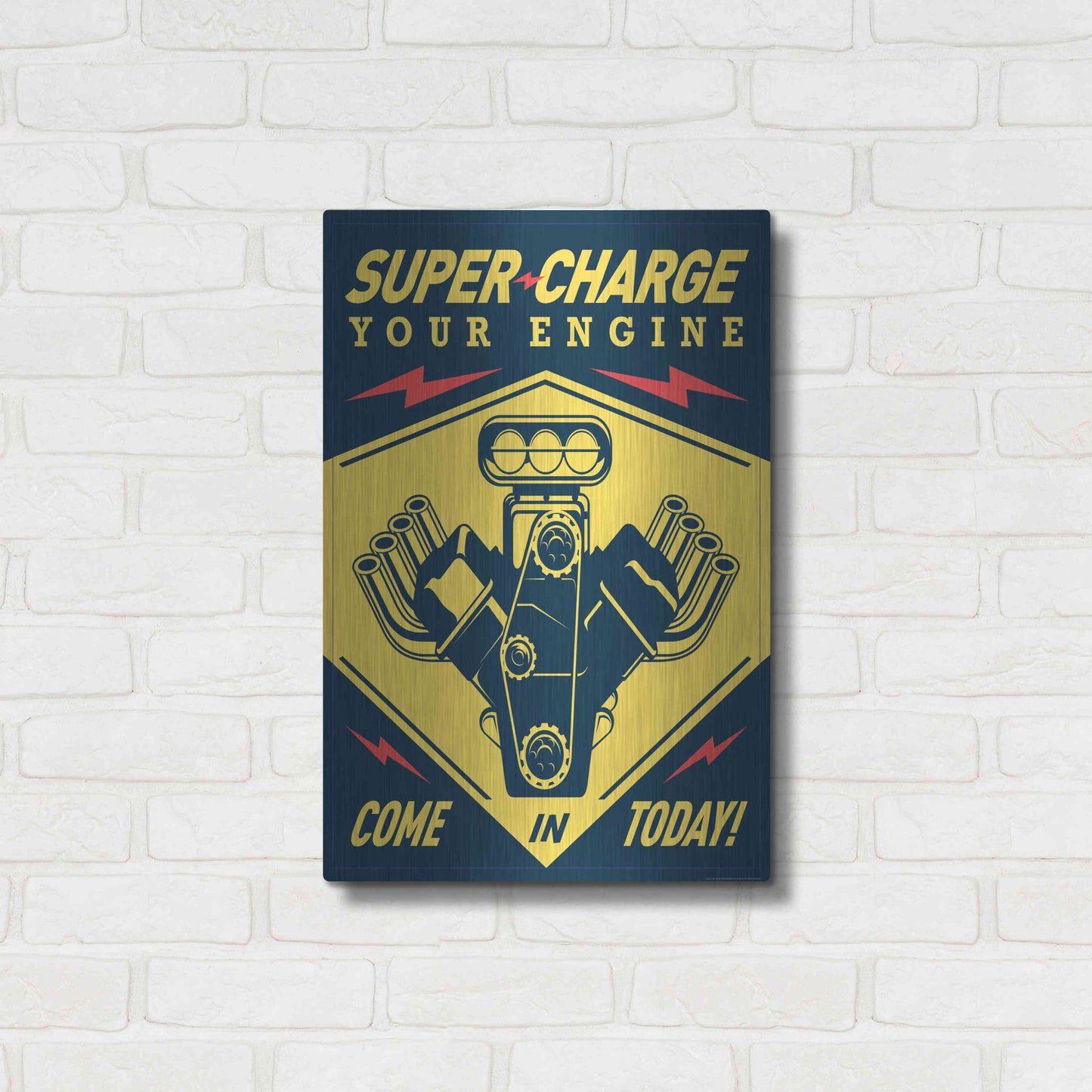 Luxe Metal Art 'Super Racing' by JJ Brando, Metal Wall Art,16x24