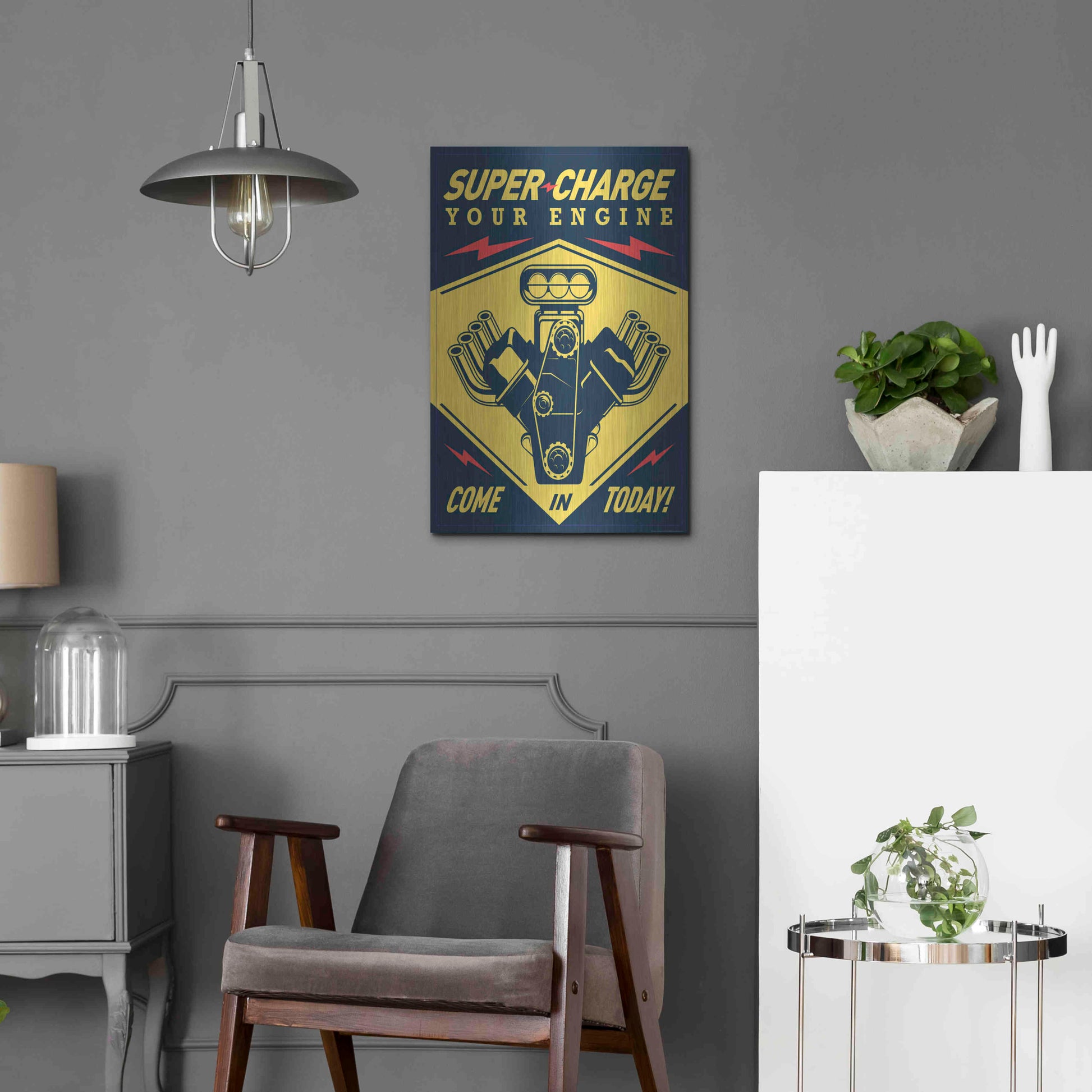 Luxe Metal Art 'Super Racing' by JJ Brando, Metal Wall Art,16x24