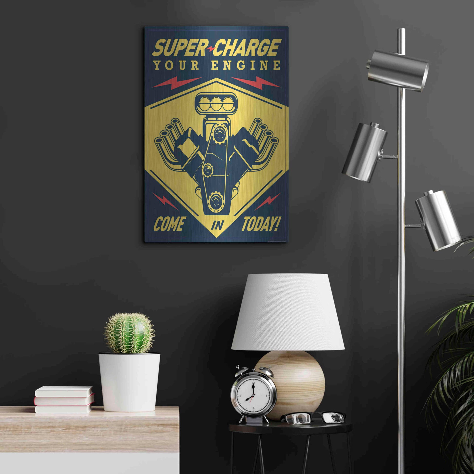 Luxe Metal Art 'Super Racing' by JJ Brando, Metal Wall Art,16x24