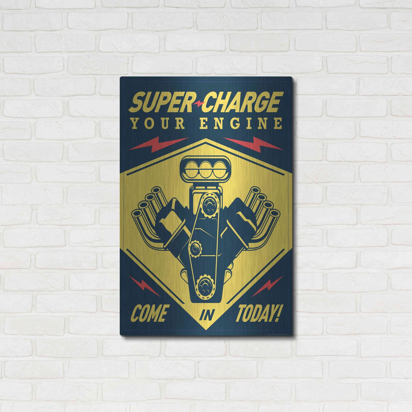 Luxe Metal Art 'Super Racing' by JJ Brando, Metal Wall Art,24x36