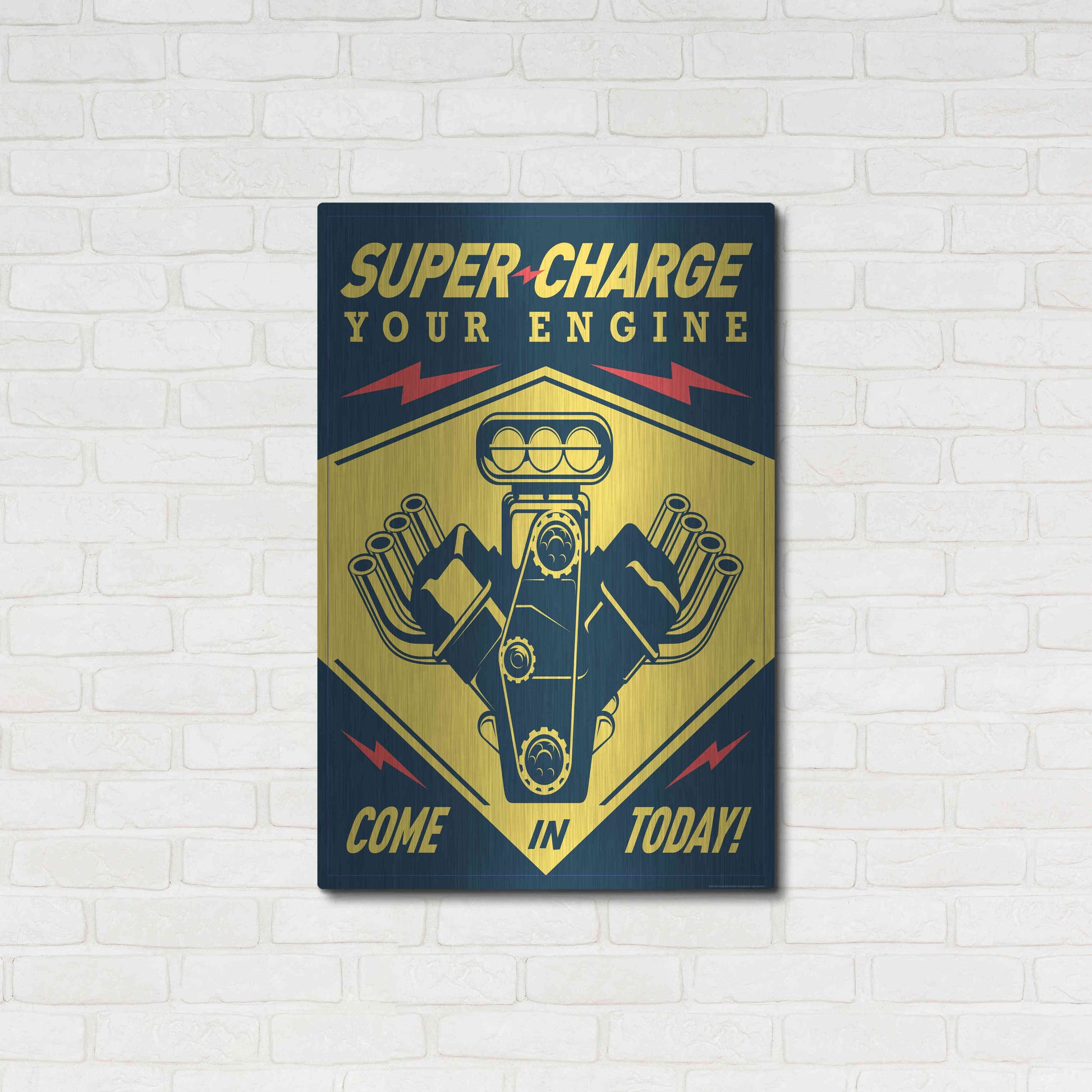 Luxe Metal Art 'Super Racing' by JJ Brando, Metal Wall Art,24x36