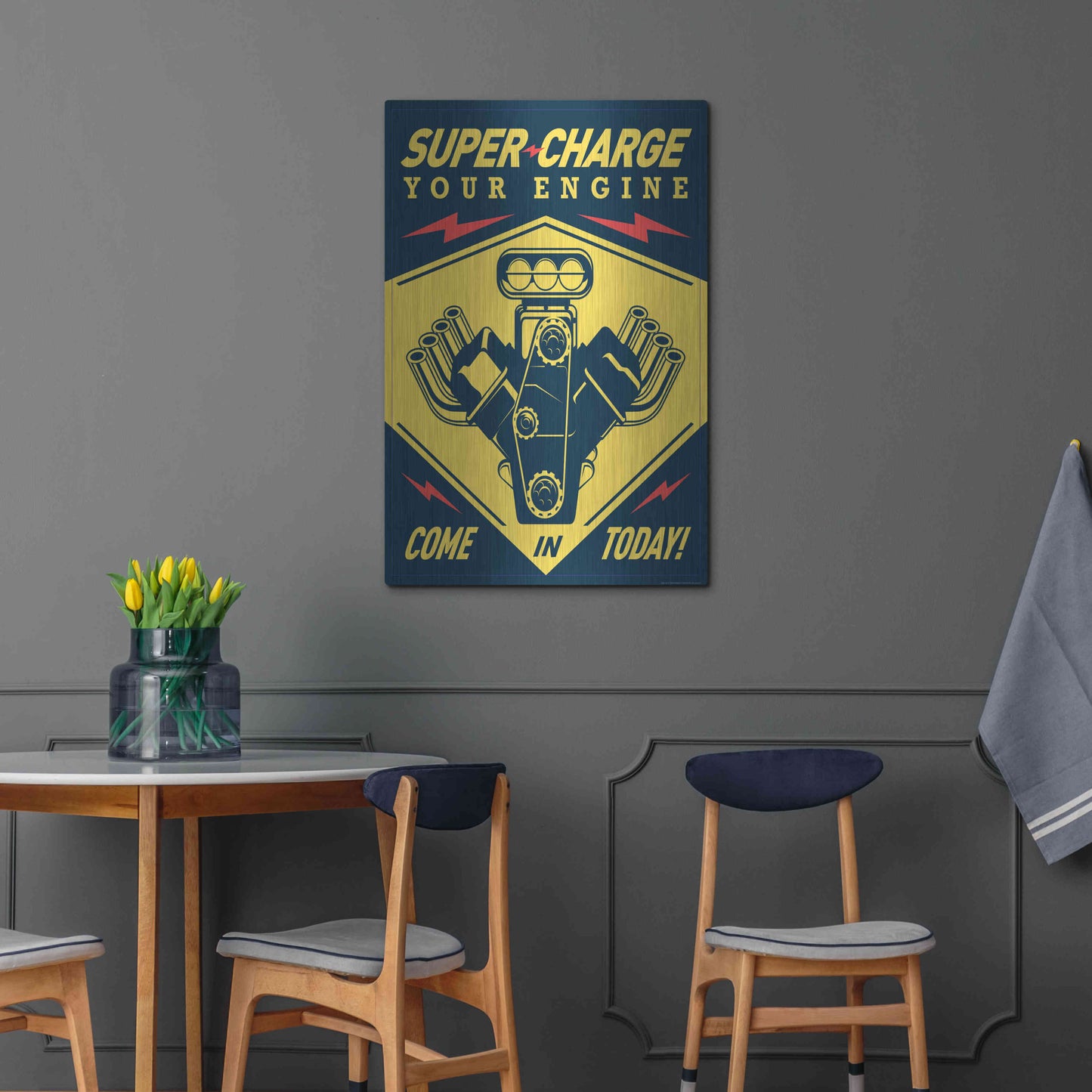 Luxe Metal Art 'Super Racing' by JJ Brando, Metal Wall Art,24x36