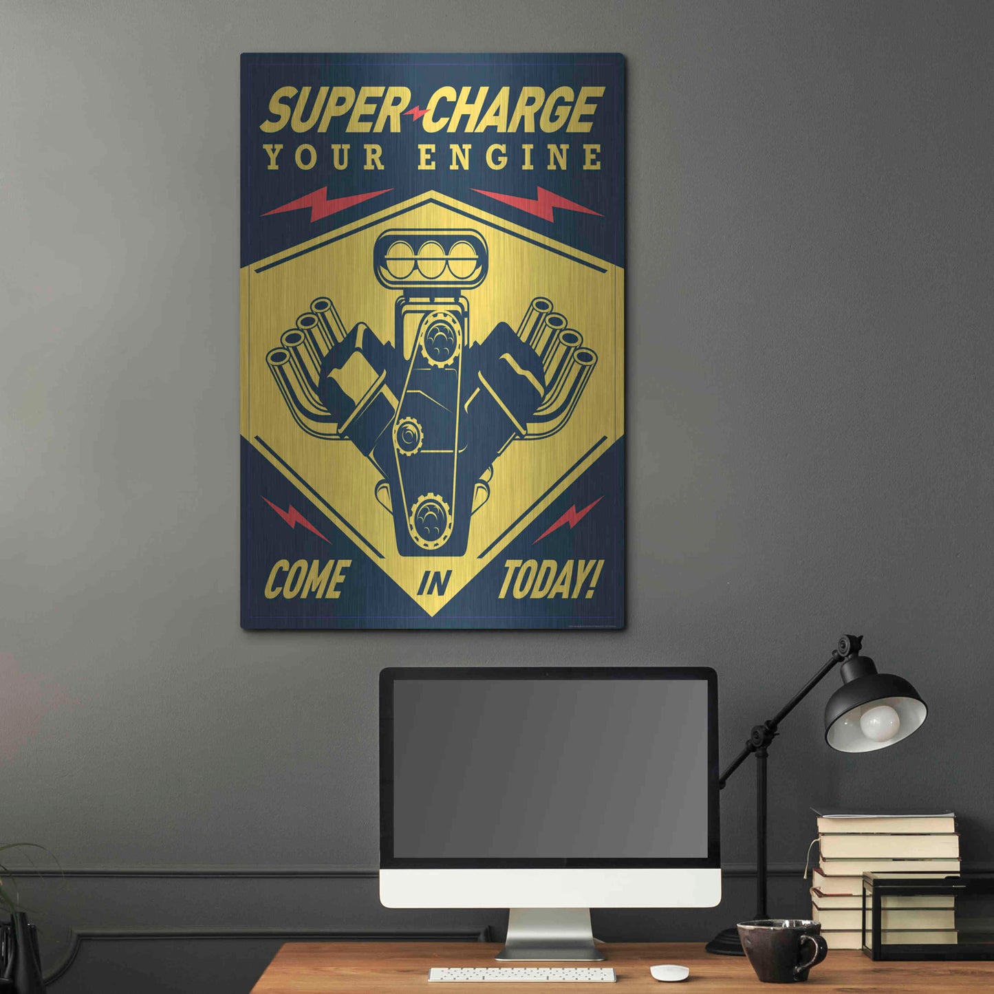 Luxe Metal Art 'Super Racing' by JJ Brando, Metal Wall Art,24x36