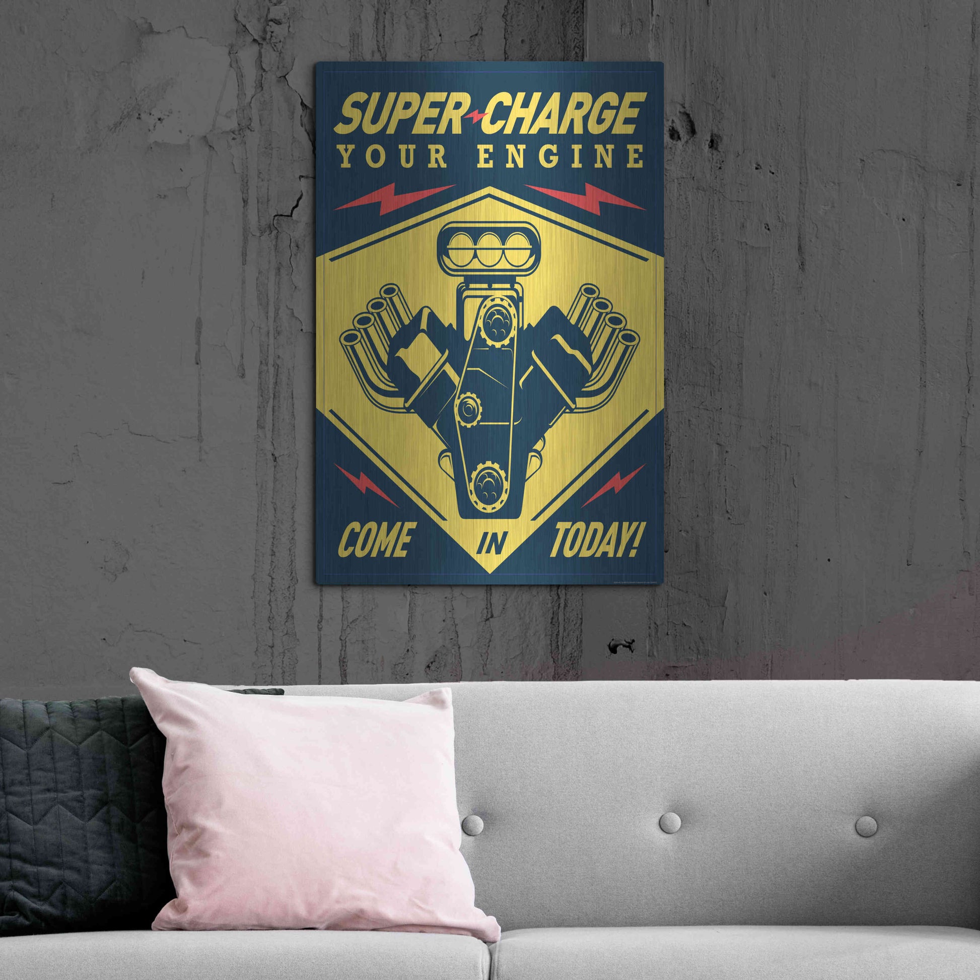 Luxe Metal Art 'Super Racing' by JJ Brando, Metal Wall Art,24x36