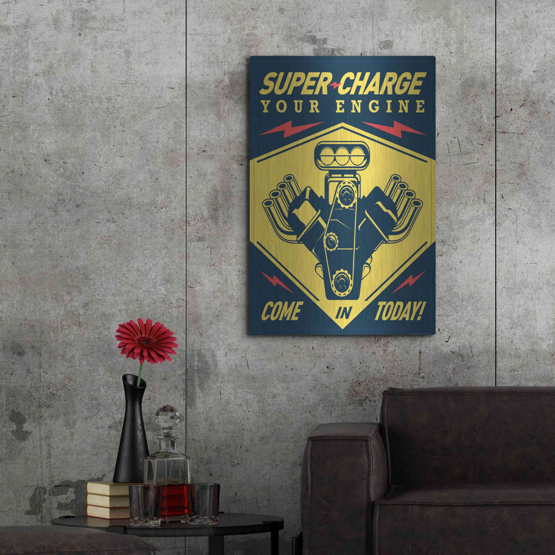 Luxe Metal Art 'Super Racing' by JJ Brando, Metal Wall Art,24x36