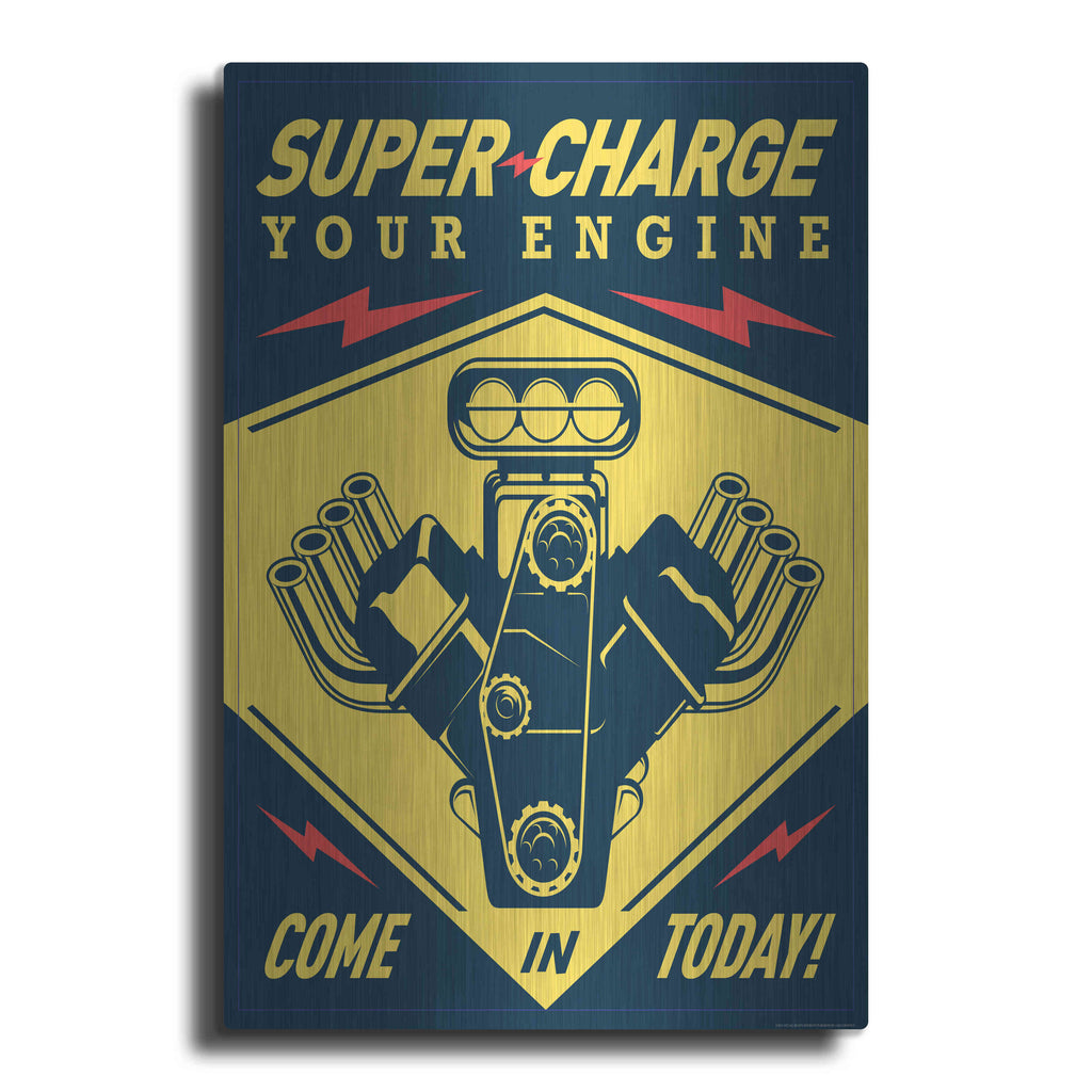Luxe Metal Art 'Super Racing' by JJ Brando, Metal Wall Art