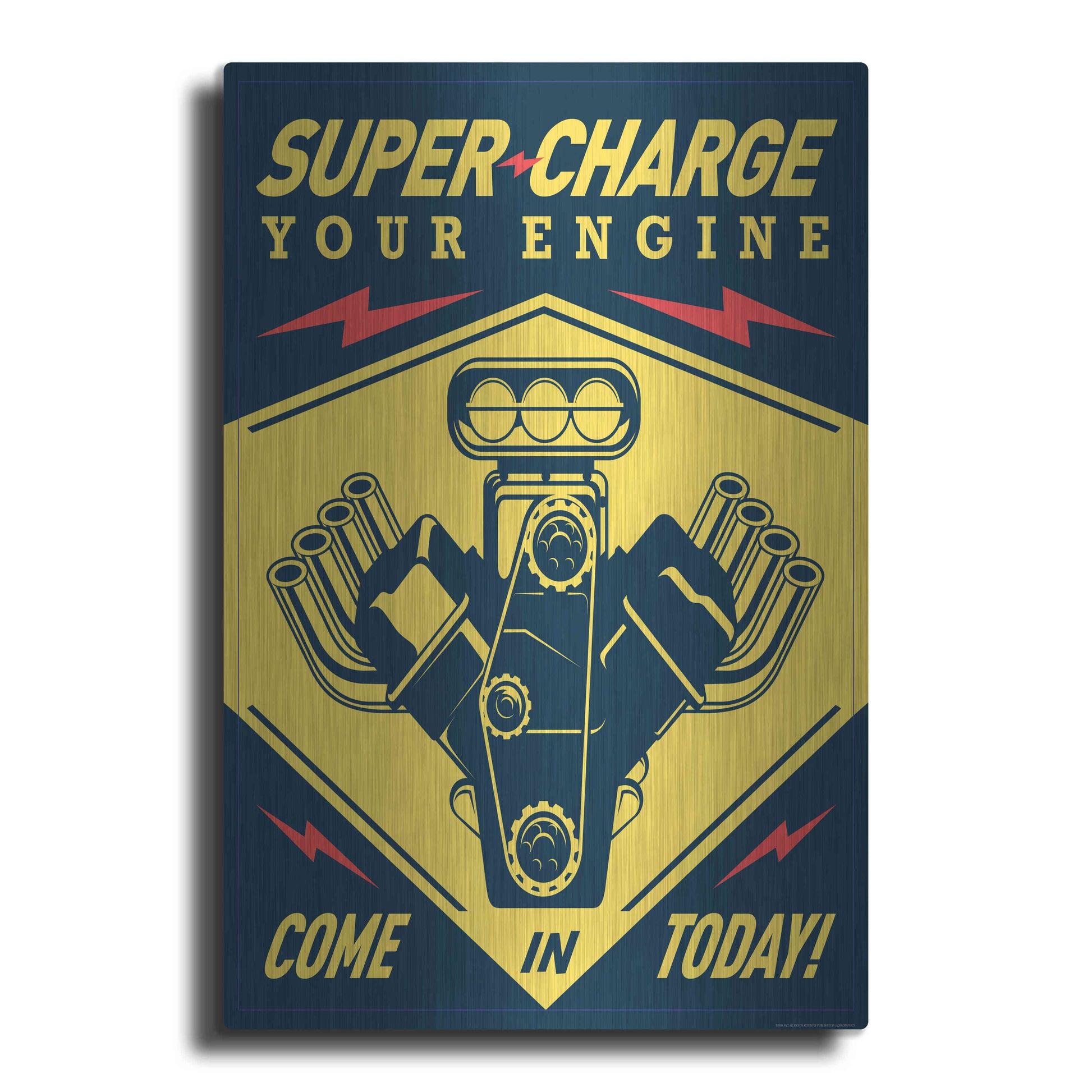 Luxe Metal Art 'Super Racing' by JJ Brando, Metal Wall Art