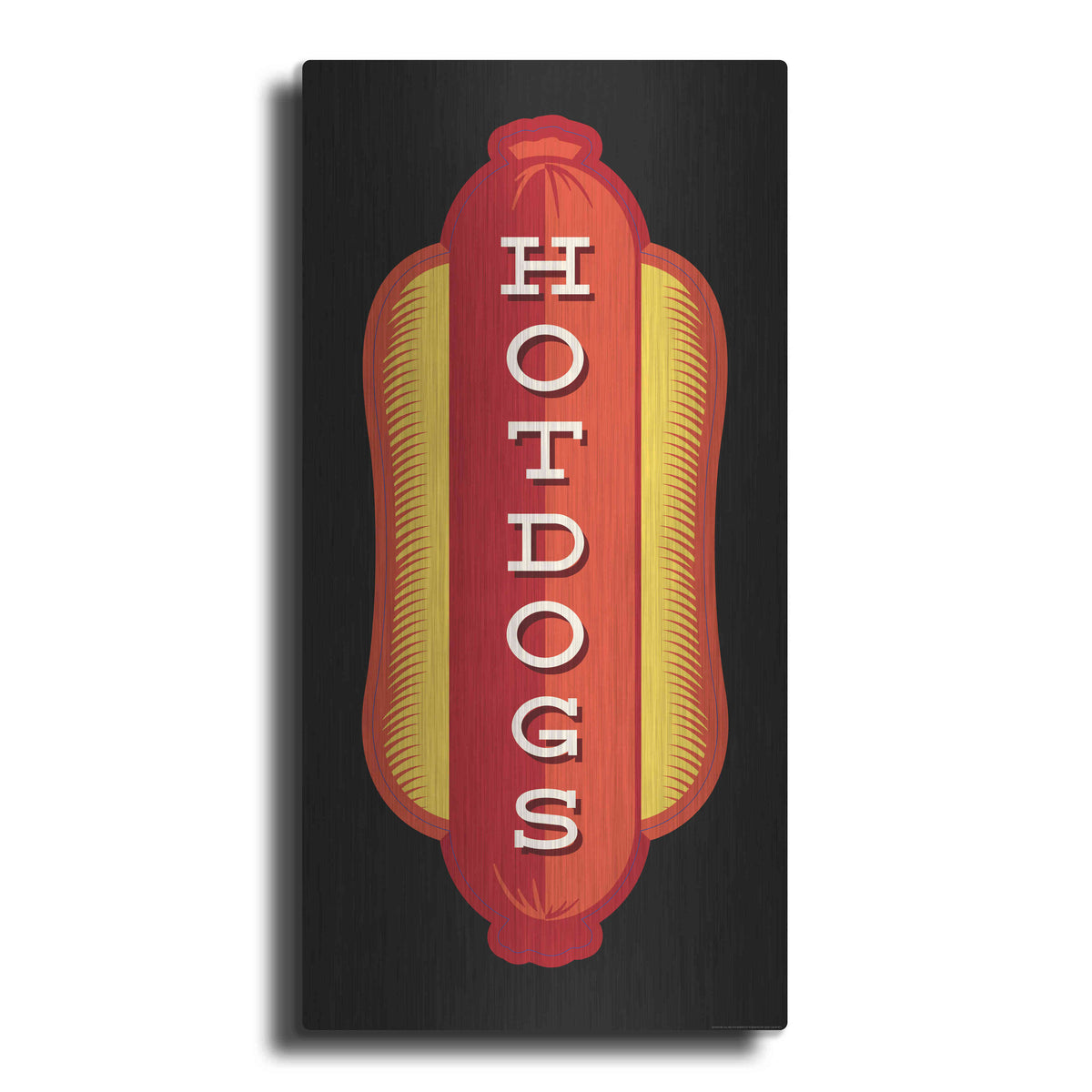 Luxe Metal Art 'Hotdogs In Black' by JJ Brando, Metal Wall Art