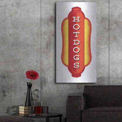 Luxe Metal Art 'Hotdogs In White 2' by JJ Brando, Metal Wall Art,24x48