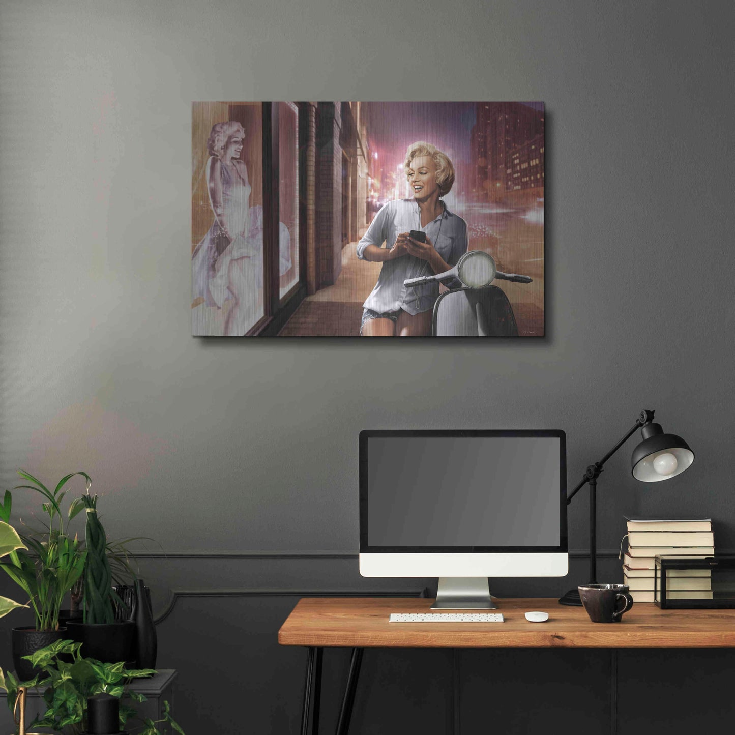 Luxe Metal Art 'Marilyn Shop Window' by JJ Brando, Metal Wall Art,36x24
