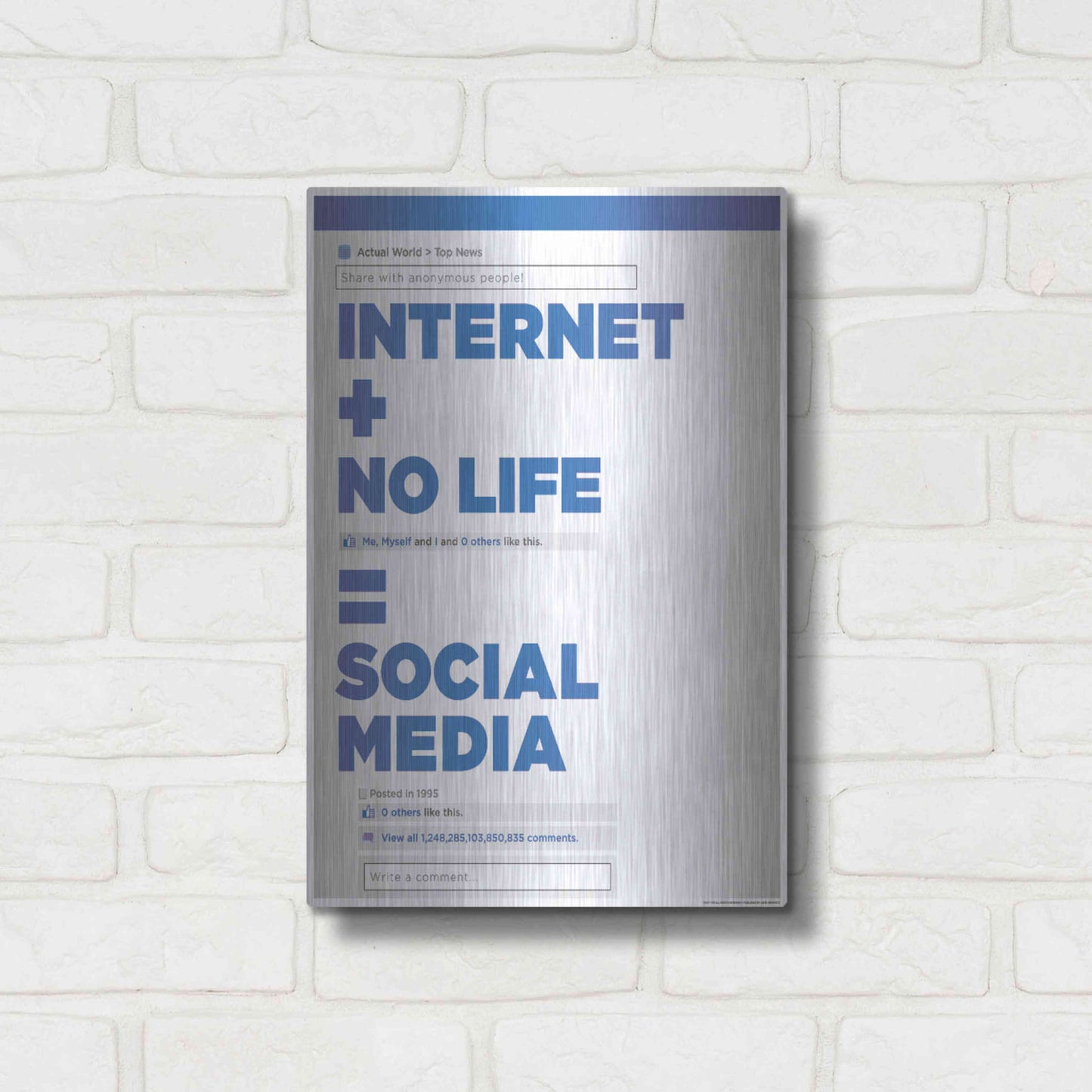 Luxe Metal Art 'Social Media' by JJ Brando, Metal Wall Art,12x16