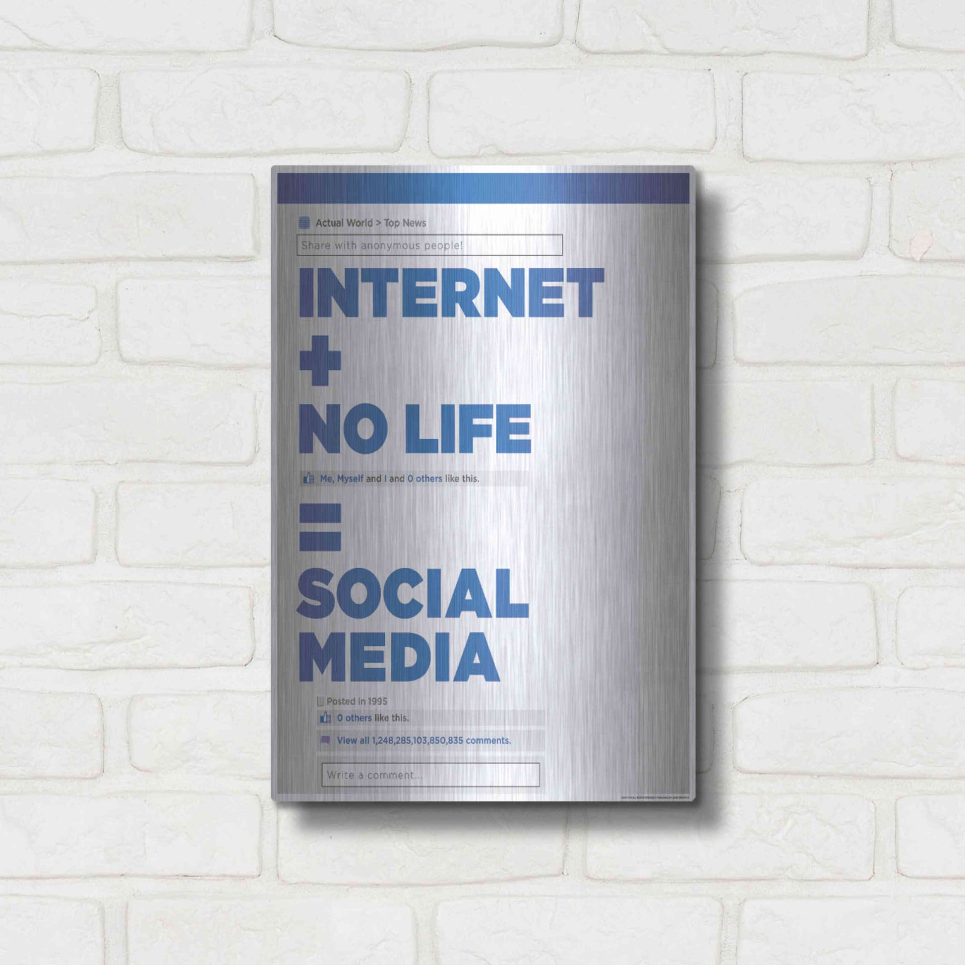 Luxe Metal Art 'Social Media' by JJ Brando, Metal Wall Art,12x16