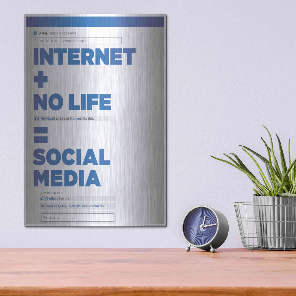 Luxe Metal Art 'Social Media' by JJ Brando, Metal Wall Art,12x16