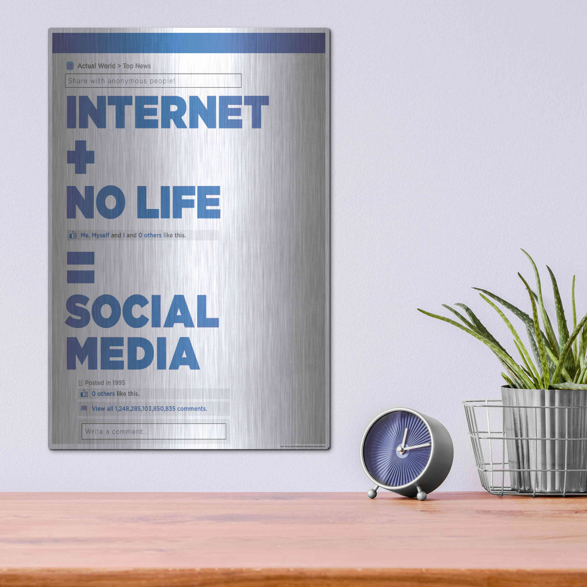 Luxe Metal Art 'Social Media' by JJ Brando, Metal Wall Art,12x16