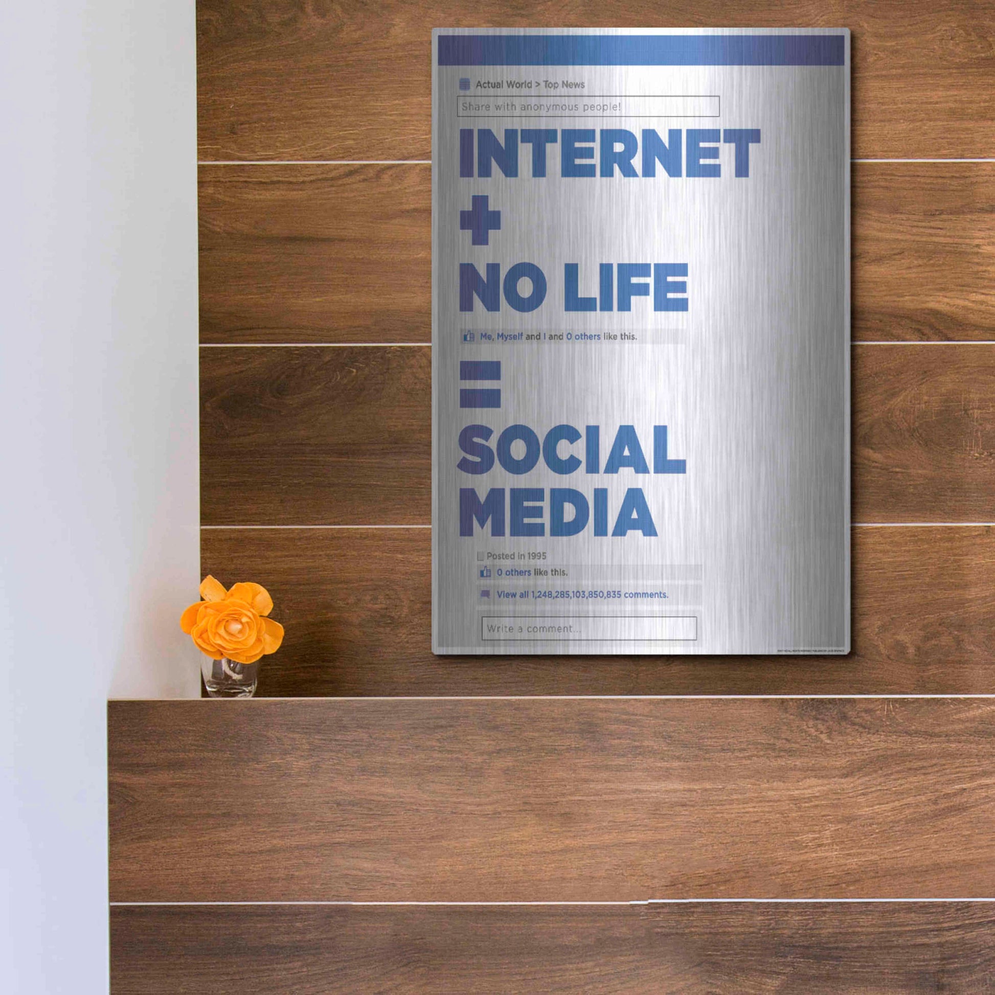 Luxe Metal Art 'Social Media' by JJ Brando, Metal Wall Art,12x16