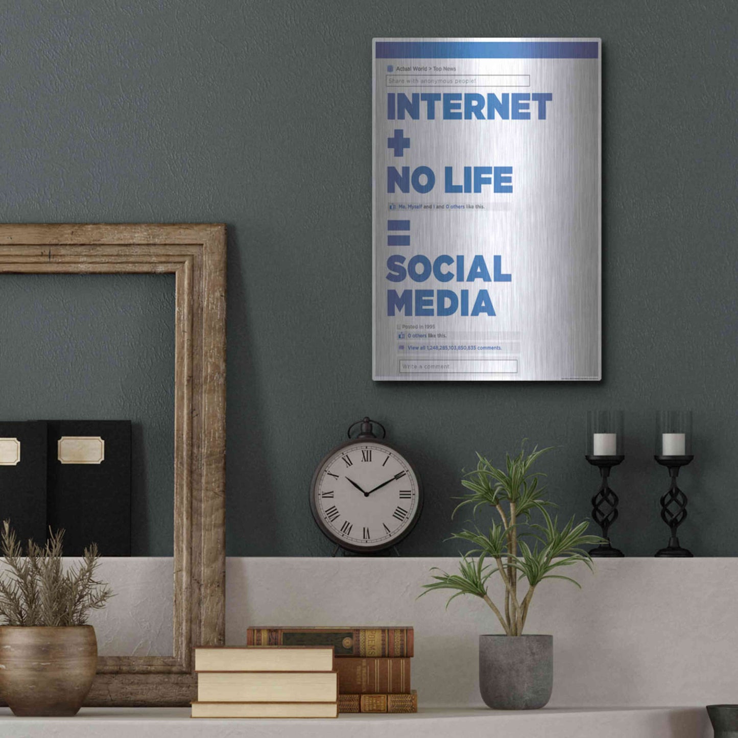 Luxe Metal Art 'Social Media' by JJ Brando, Metal Wall Art,12x16