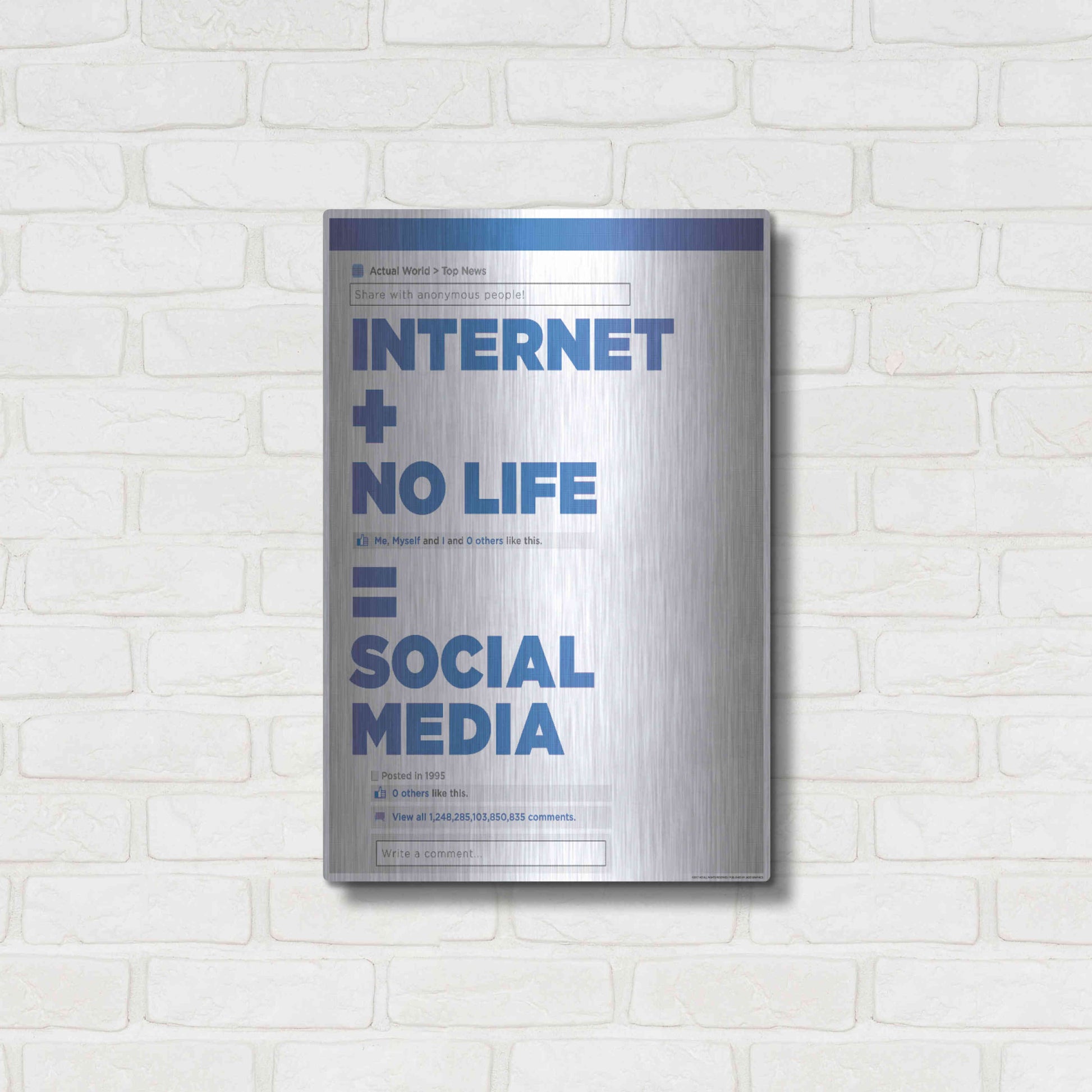 Luxe Metal Art 'Social Media' by JJ Brando, Metal Wall Art,16x24