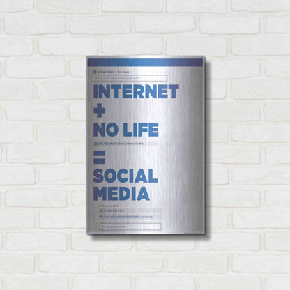Luxe Metal Art 'Social Media' by JJ Brando, Metal Wall Art,16x24