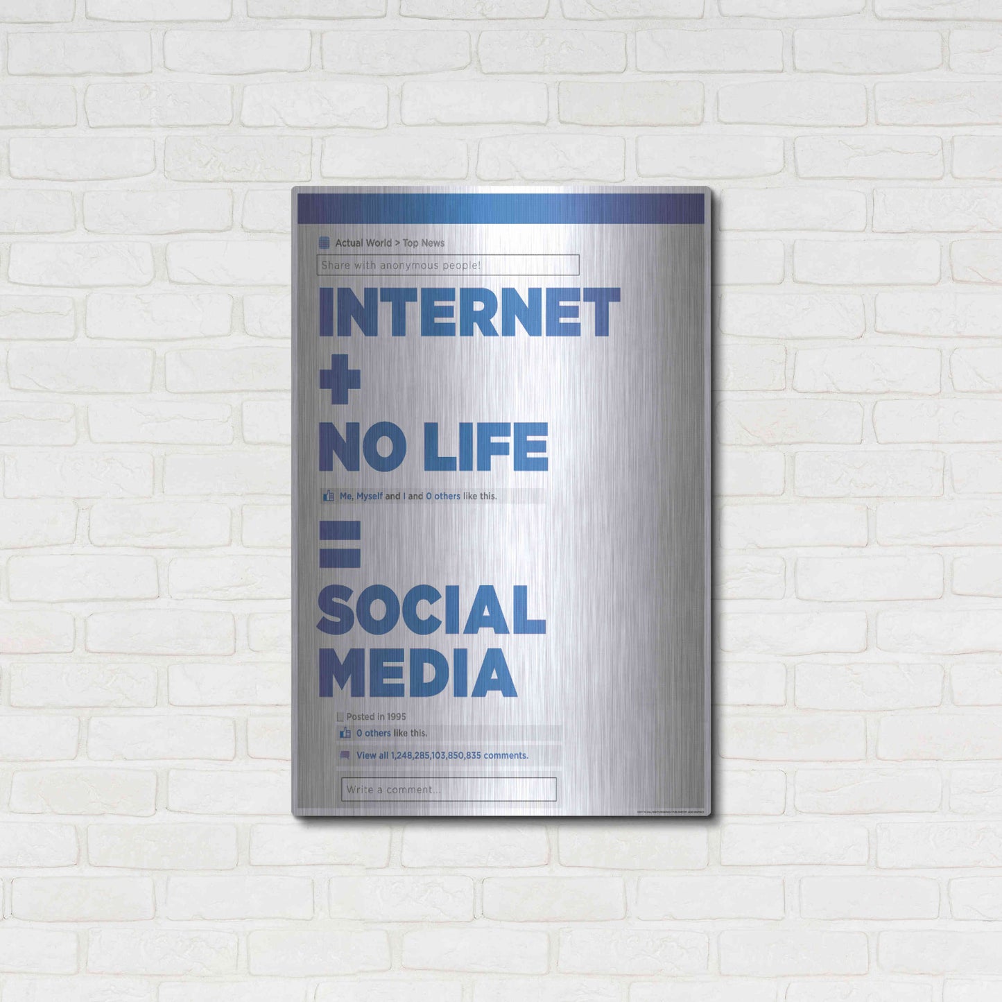 Luxe Metal Art 'Social Media' by JJ Brando, Metal Wall Art,24x36