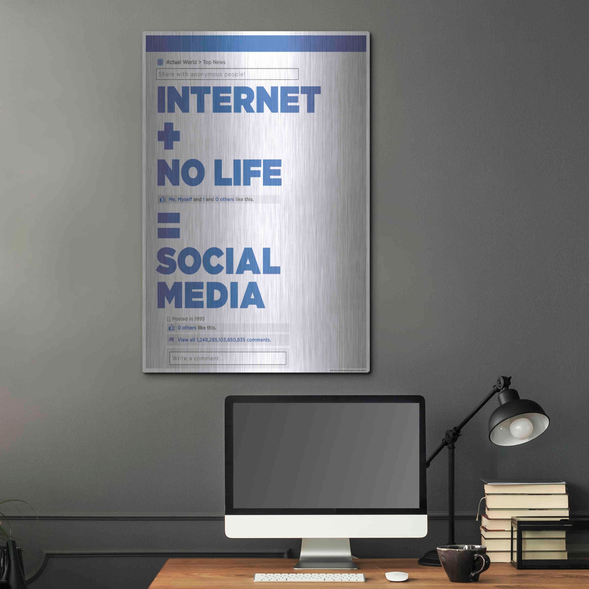 Luxe Metal Art 'Social Media' by JJ Brando, Metal Wall Art,24x36