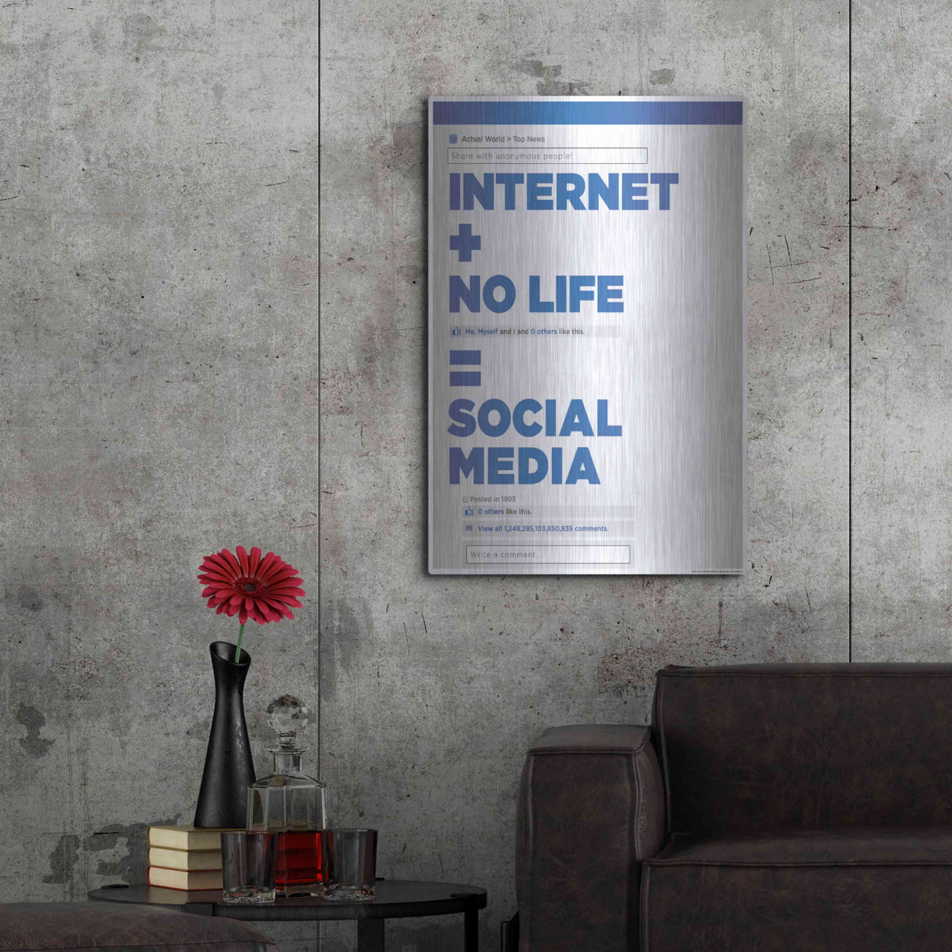 Luxe Metal Art 'Social Media' by JJ Brando, Metal Wall Art,24x36