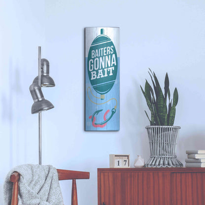 Luxe Metal Art 'Baiters Gonna' by JJ Brando, Metal Wall Art,12x36