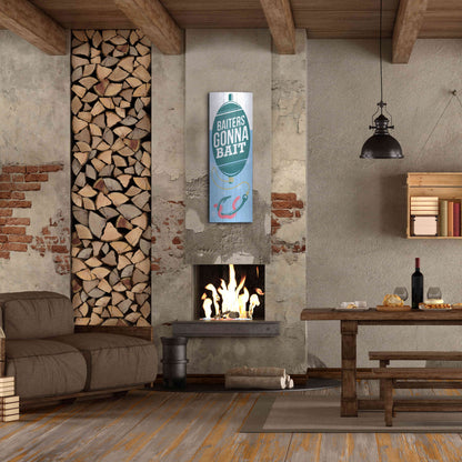 Luxe Metal Art 'Baiters Gonna' by JJ Brando, Metal Wall Art,16x48