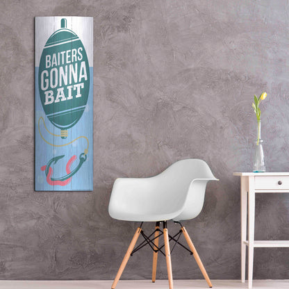 Luxe Metal Art 'Baiters Gonna' by JJ Brando, Metal Wall Art,16x48