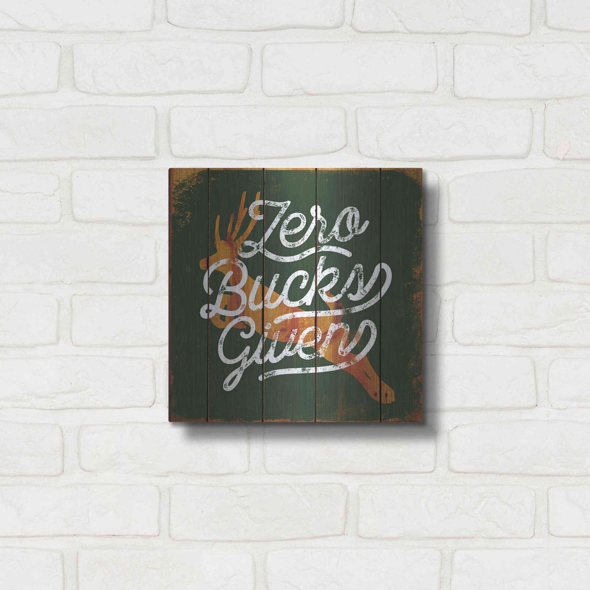 Luxe Metal Art 'Zero Bucks' by JJ Brando, Metal Wall Art,12x12