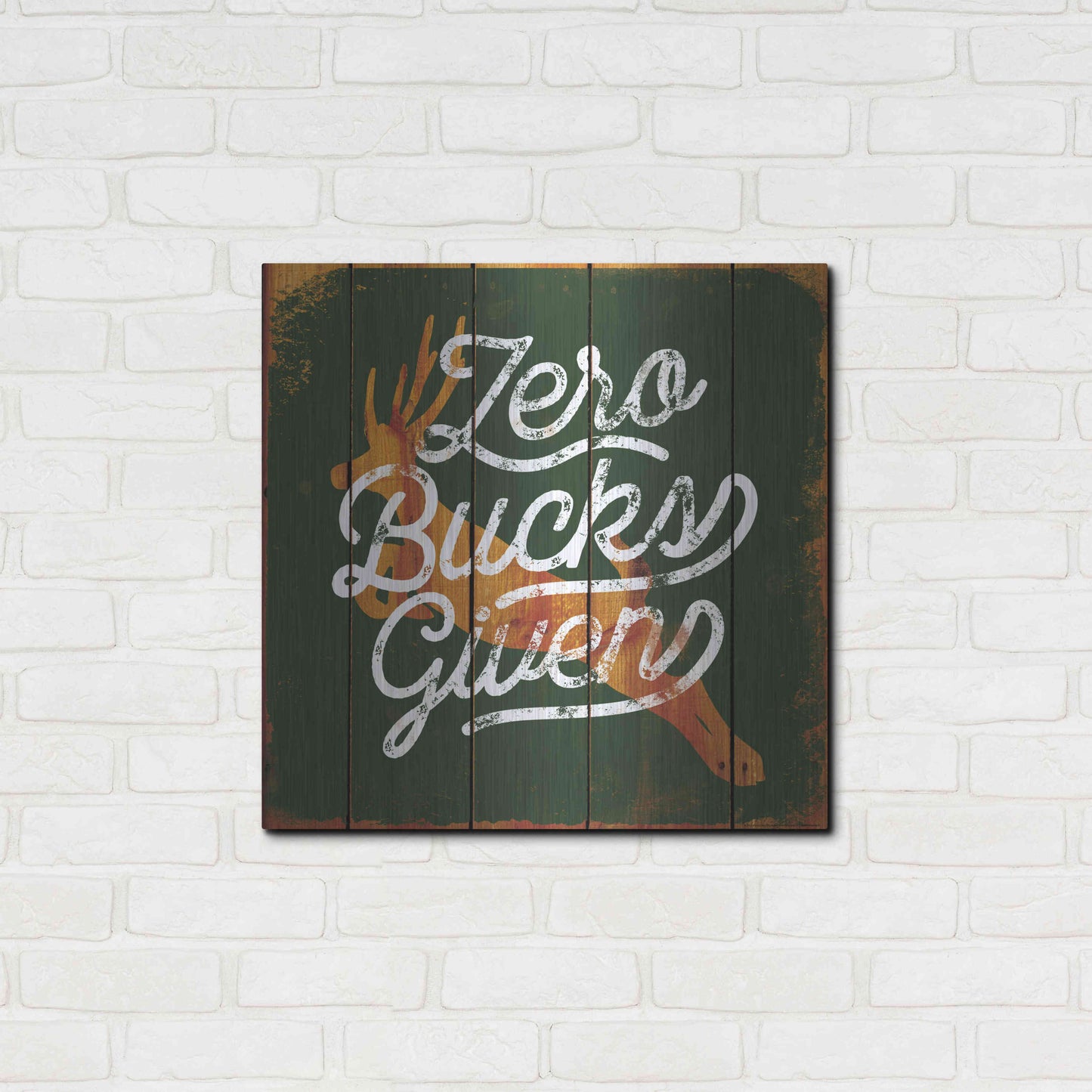 Luxe Metal Art 'Zero Bucks' by JJ Brando, Metal Wall Art,24x24