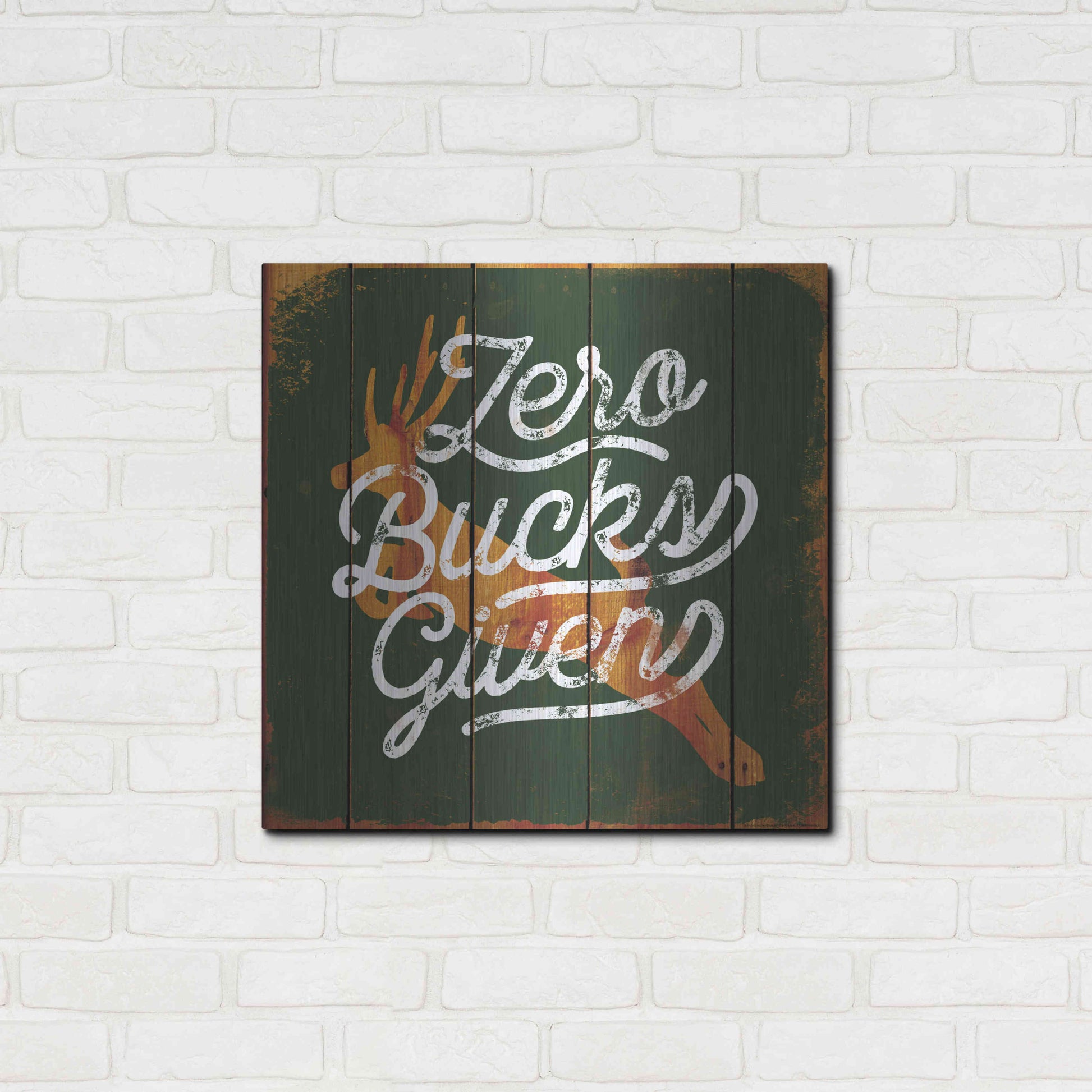 Luxe Metal Art 'Zero Bucks' by JJ Brando, Metal Wall Art,24x24