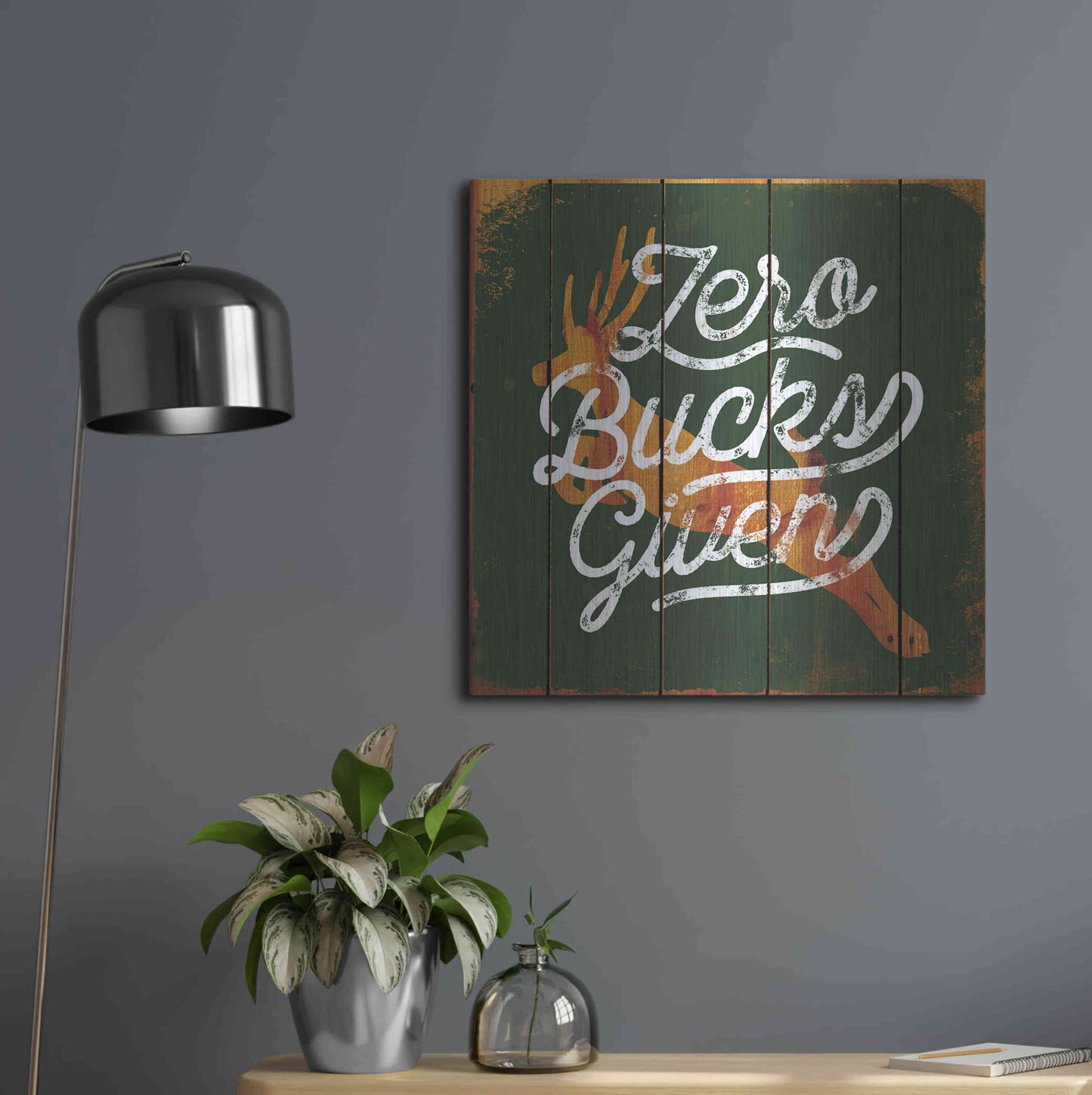 Luxe Metal Art 'Zero Bucks' by JJ Brando, Metal Wall Art,24x24