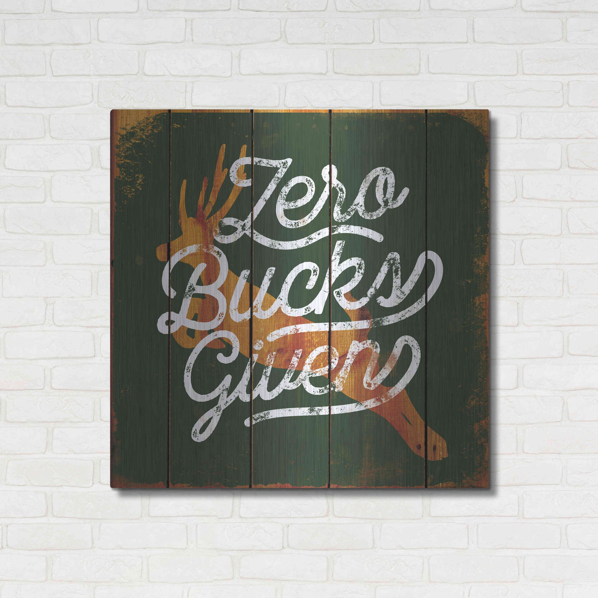 Luxe Metal Art 'Zero Bucks' by JJ Brando, Metal Wall Art,36x36