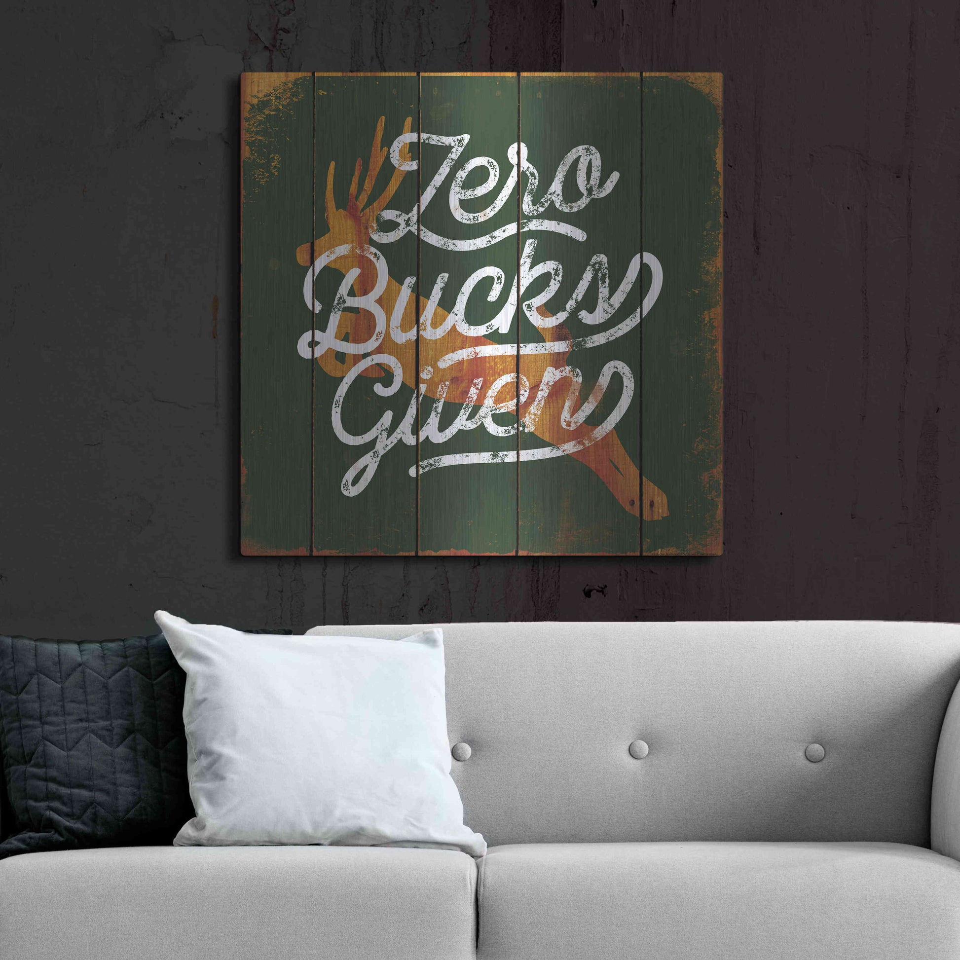 Luxe Metal Art 'Zero Bucks' by JJ Brando, Metal Wall Art,36x36