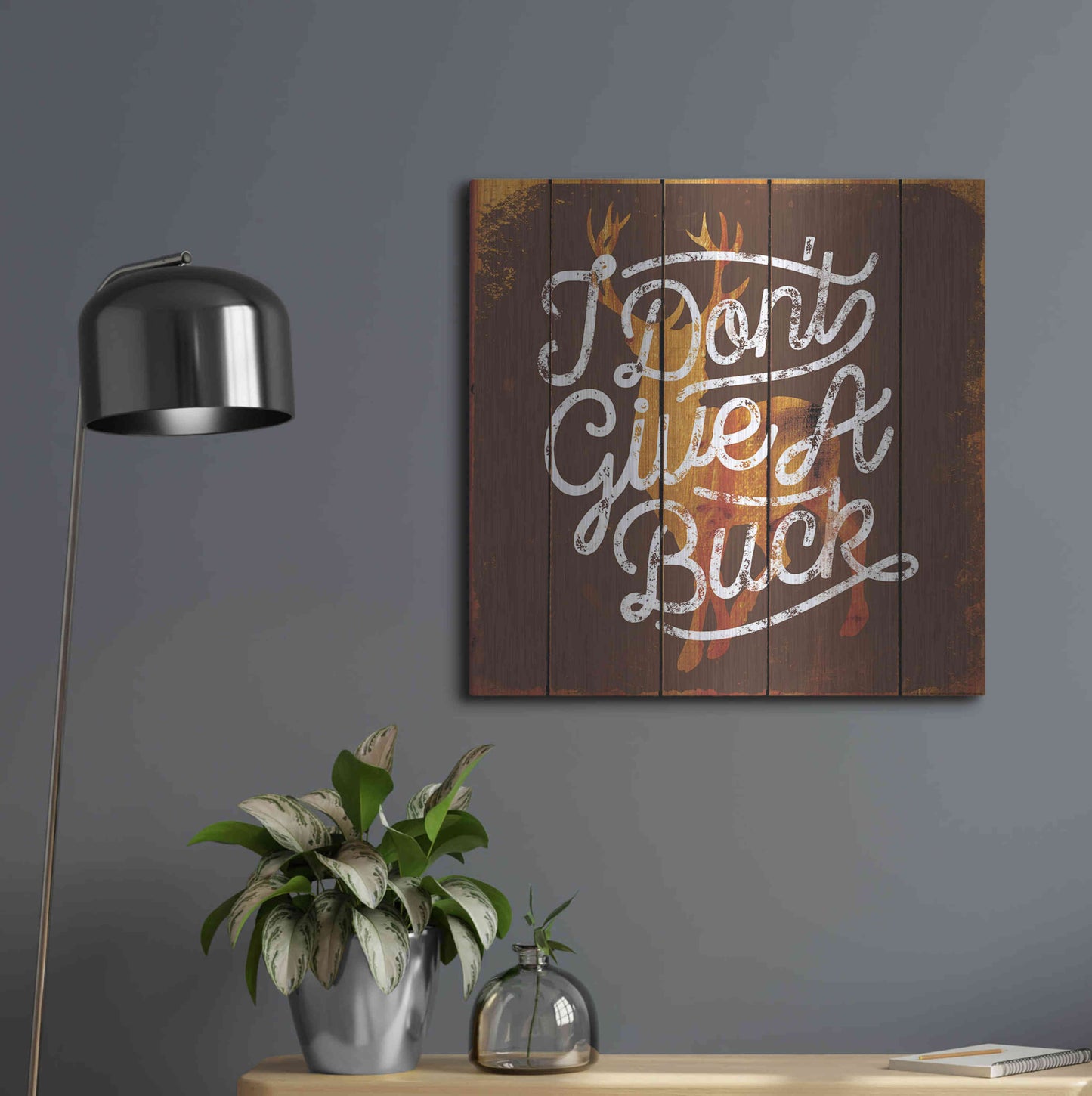 Luxe Metal Art 'Don'T Give A Buck' by JJ Brando, Metal Wall Art,24x24