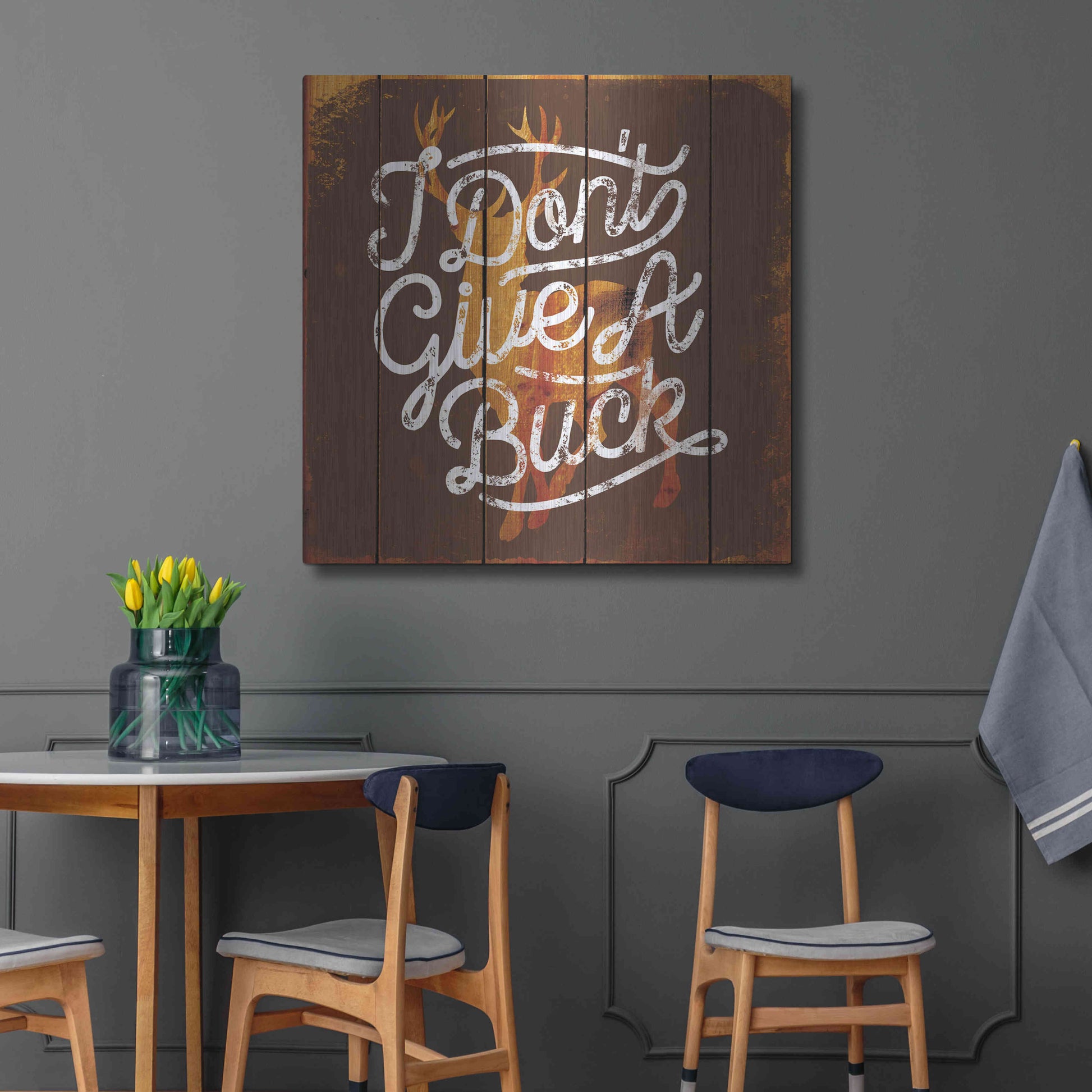 Luxe Metal Art 'Don'T Give A Buck' by JJ Brando, Metal Wall Art,36x36