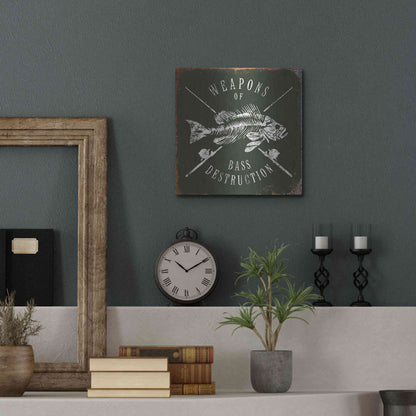 Luxe Metal Art 'Weapons Of Bass' by JJ Brando, Metal Wall Art,12x12