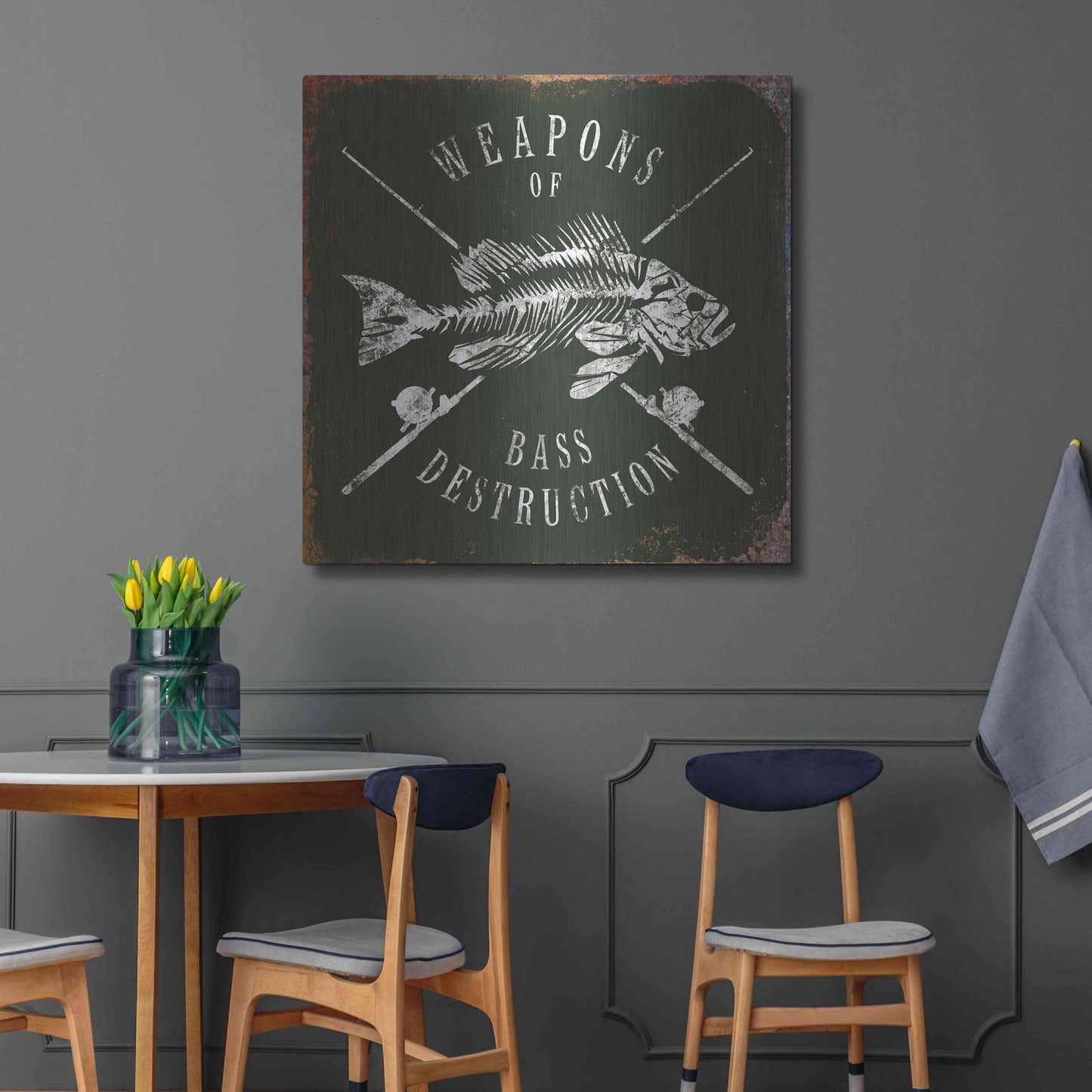 Luxe Metal Art 'Weapons Of Bass' by JJ Brando, Metal Wall Art,36x36