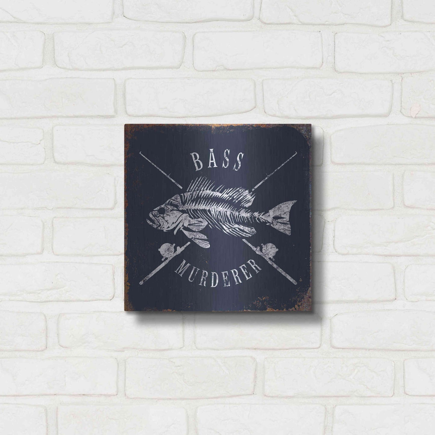 Luxe Metal Art 'Bass Murderer' by JJ Brando, Metal Wall Art,12x12