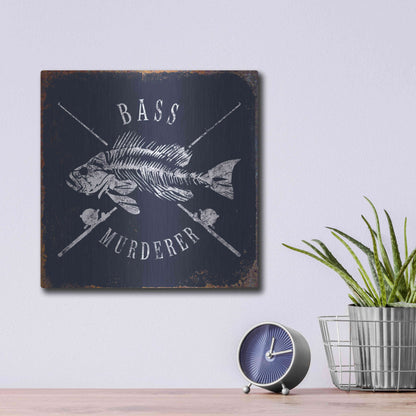 Luxe Metal Art 'Bass Murderer' by JJ Brando, Metal Wall Art,12x12