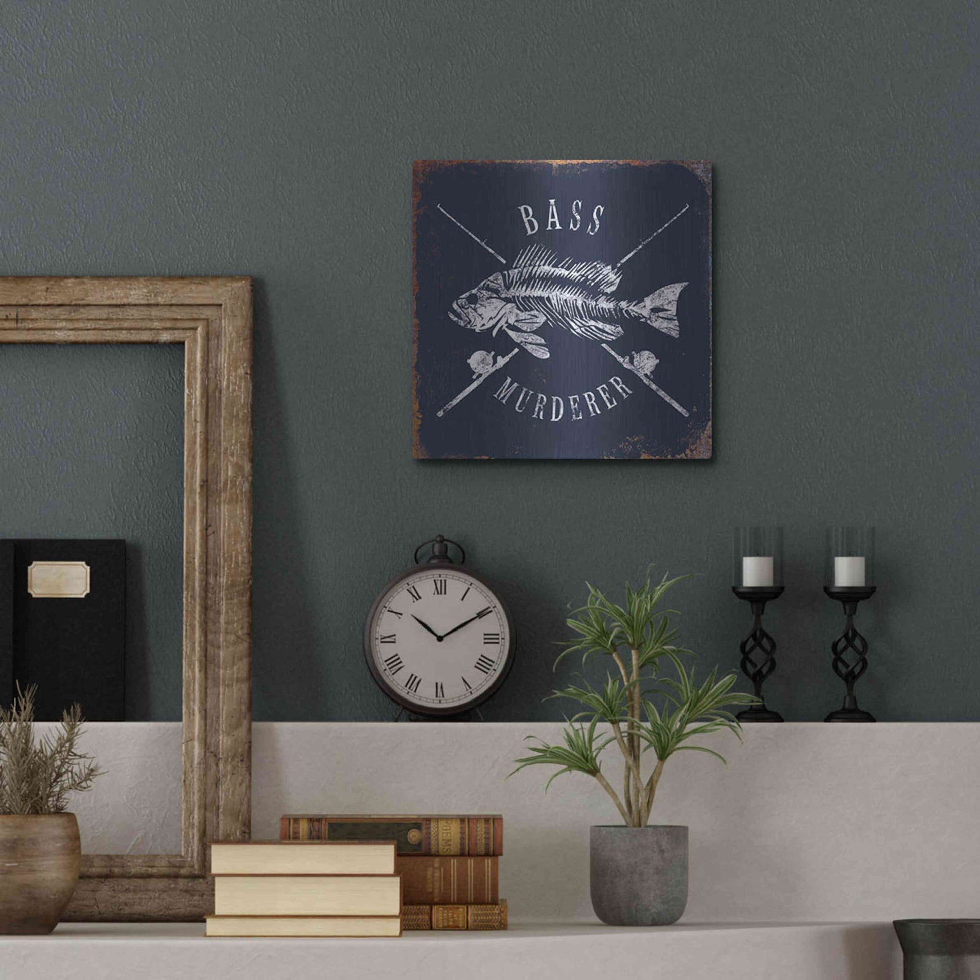 Luxe Metal Art 'Bass Murderer' by JJ Brando, Metal Wall Art,12x12