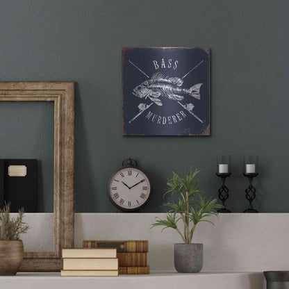 Luxe Metal Art 'Bass Murderer' by JJ Brando, Metal Wall Art,12x12