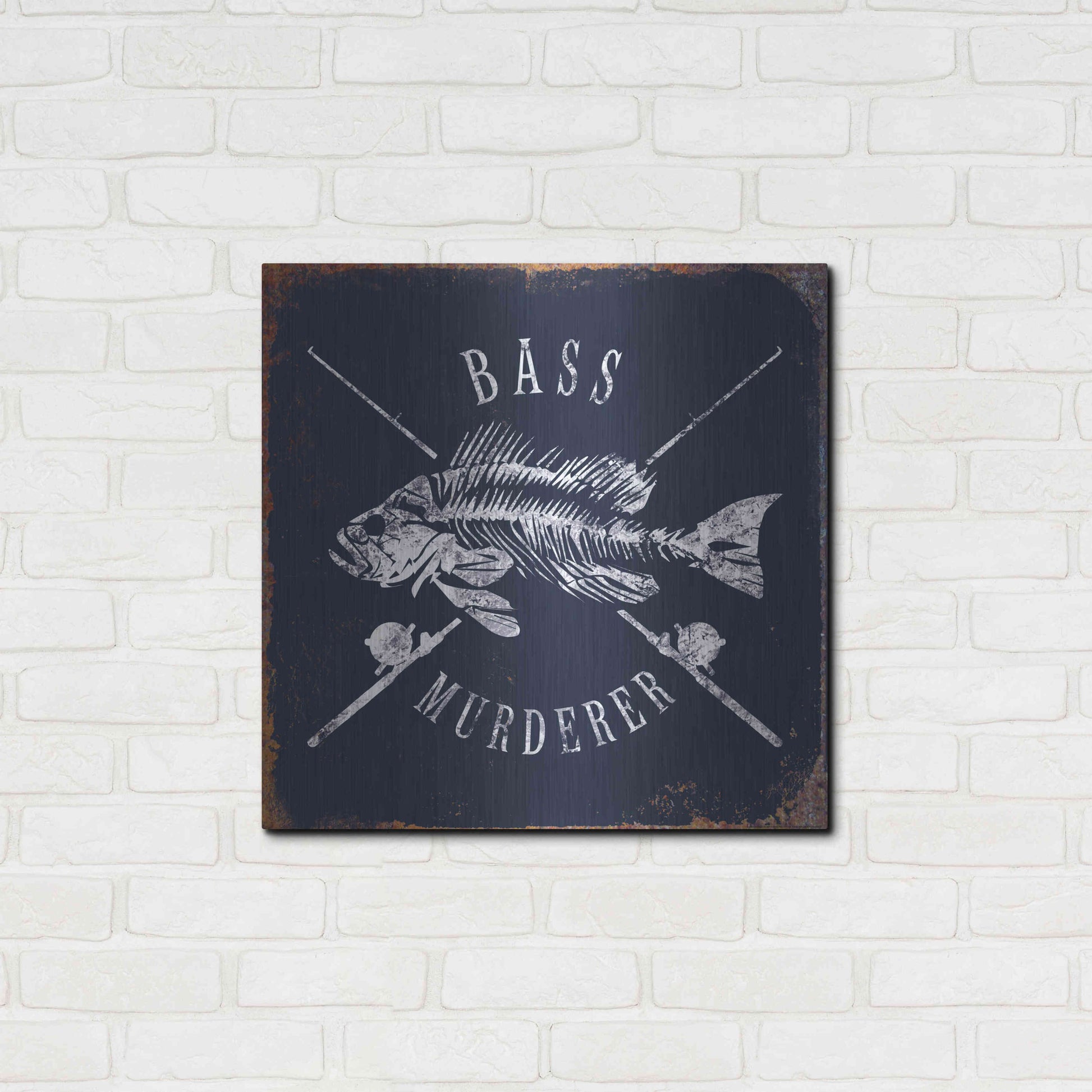 Luxe Metal Art 'Bass Murderer' by JJ Brando, Metal Wall Art,24x24