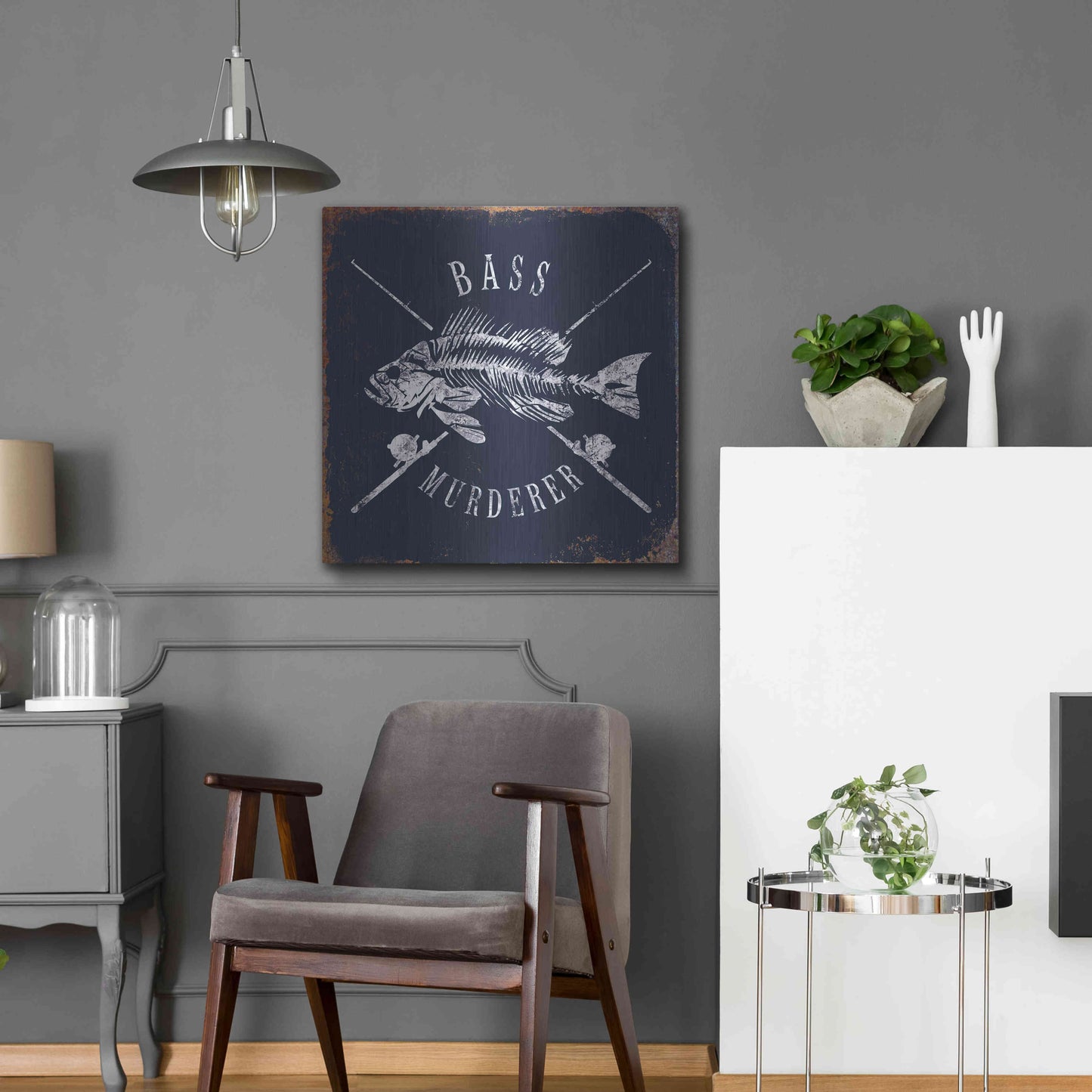 Luxe Metal Art 'Bass Murderer' by JJ Brando, Metal Wall Art,24x24