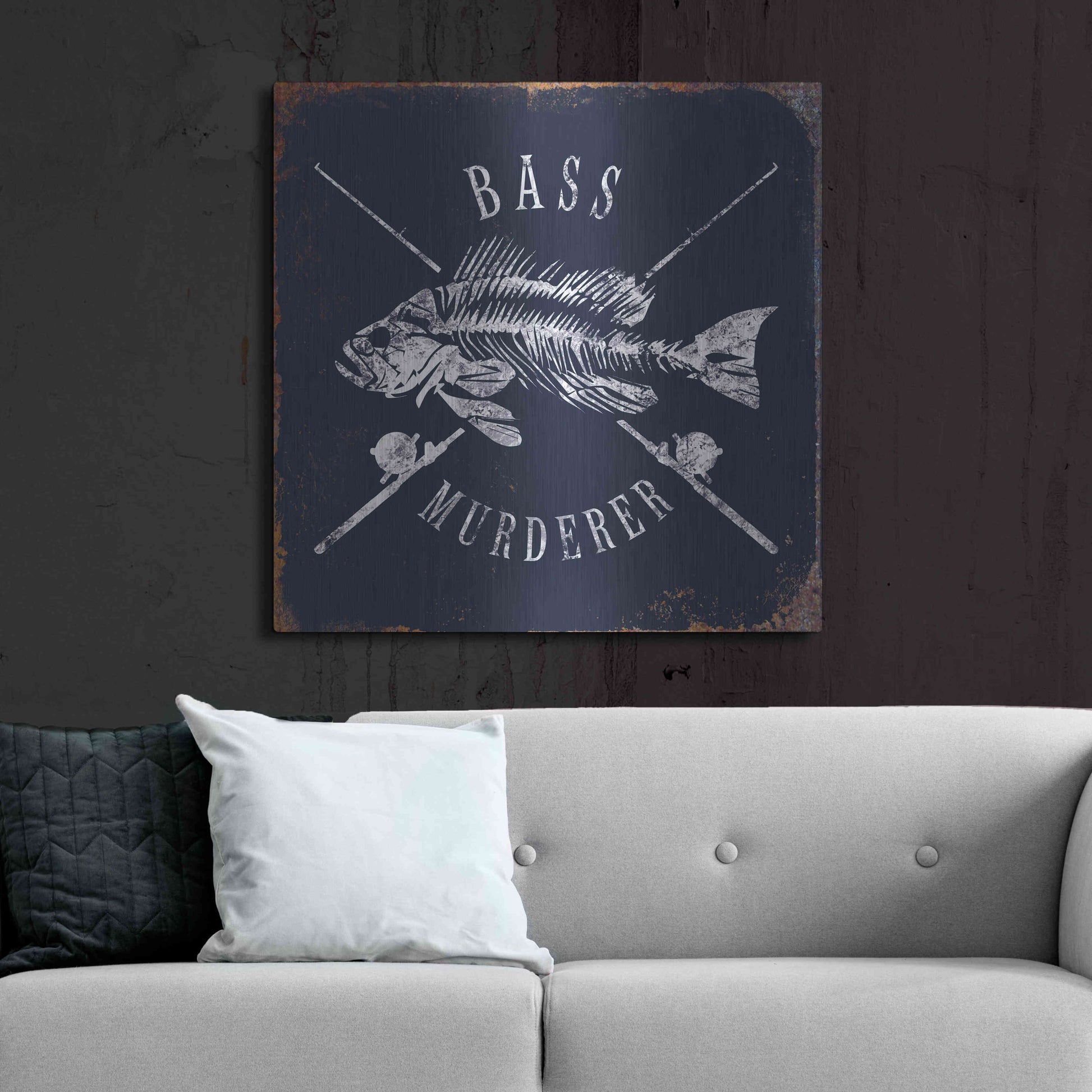 Luxe Metal Art 'Bass Murderer' by JJ Brando, Metal Wall Art,36x36