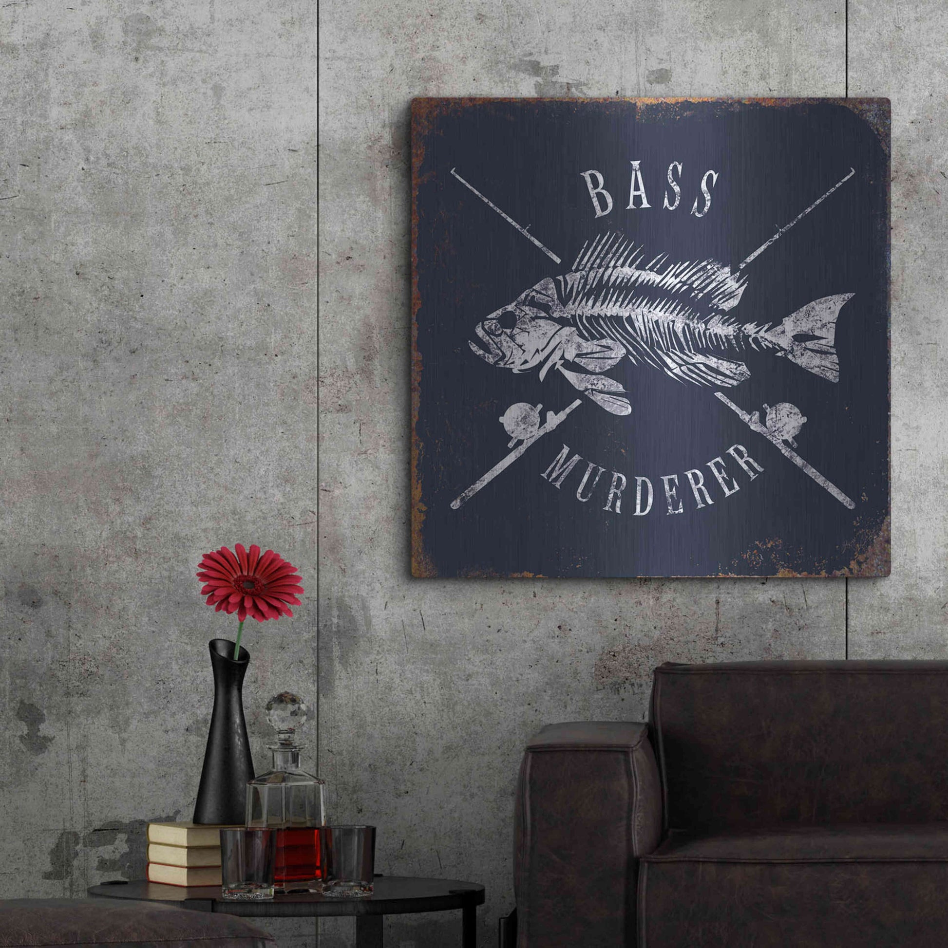 Luxe Metal Art 'Bass Murderer' by JJ Brando, Metal Wall Art,36x36