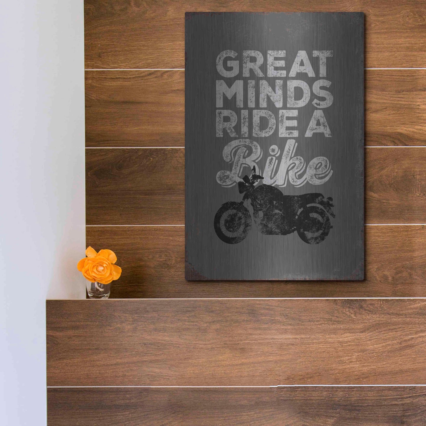 Luxe Metal Art 'Great Minds' by JJ Brando, Metal Wall Art,12x16