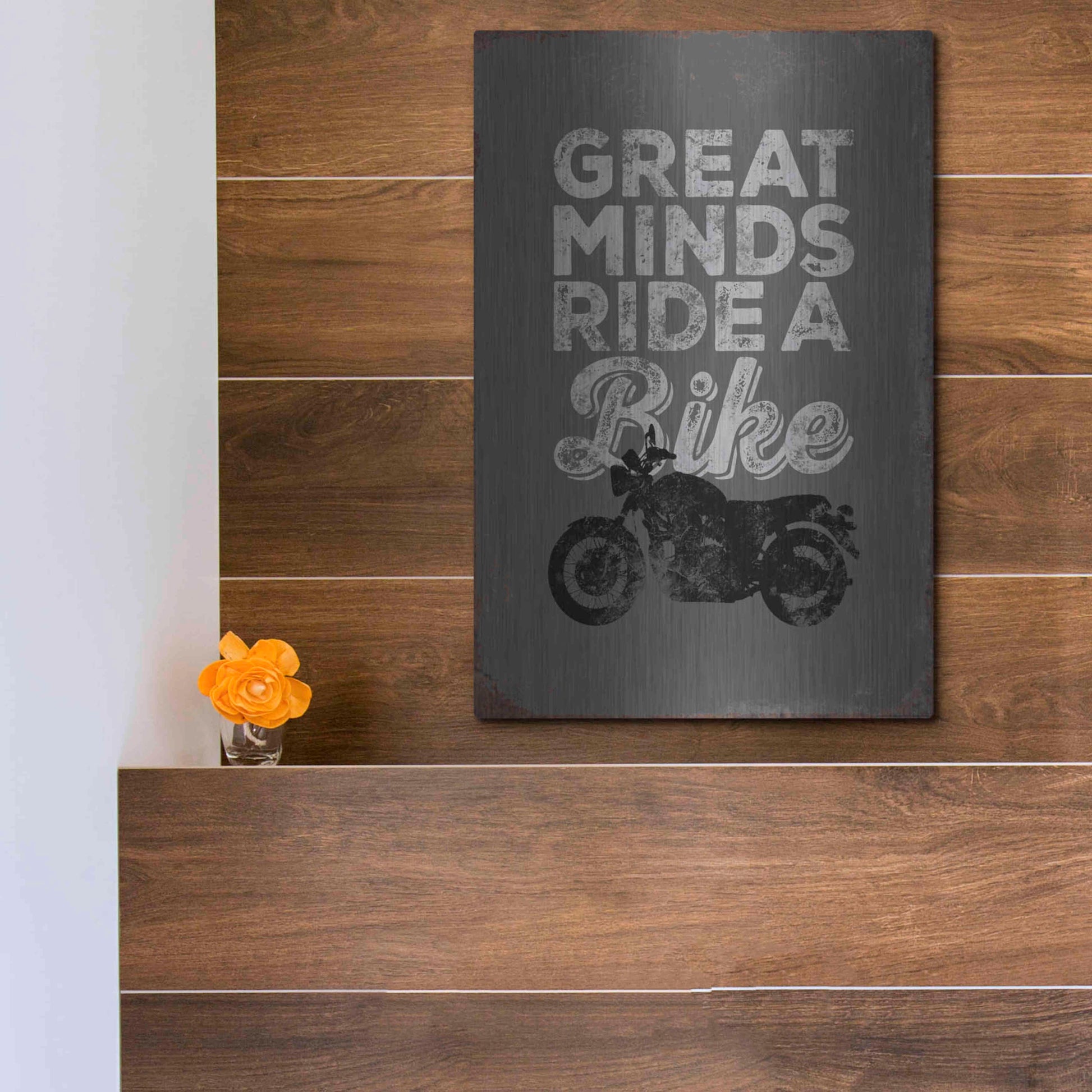 Luxe Metal Art 'Great Minds' by JJ Brando, Metal Wall Art,12x16