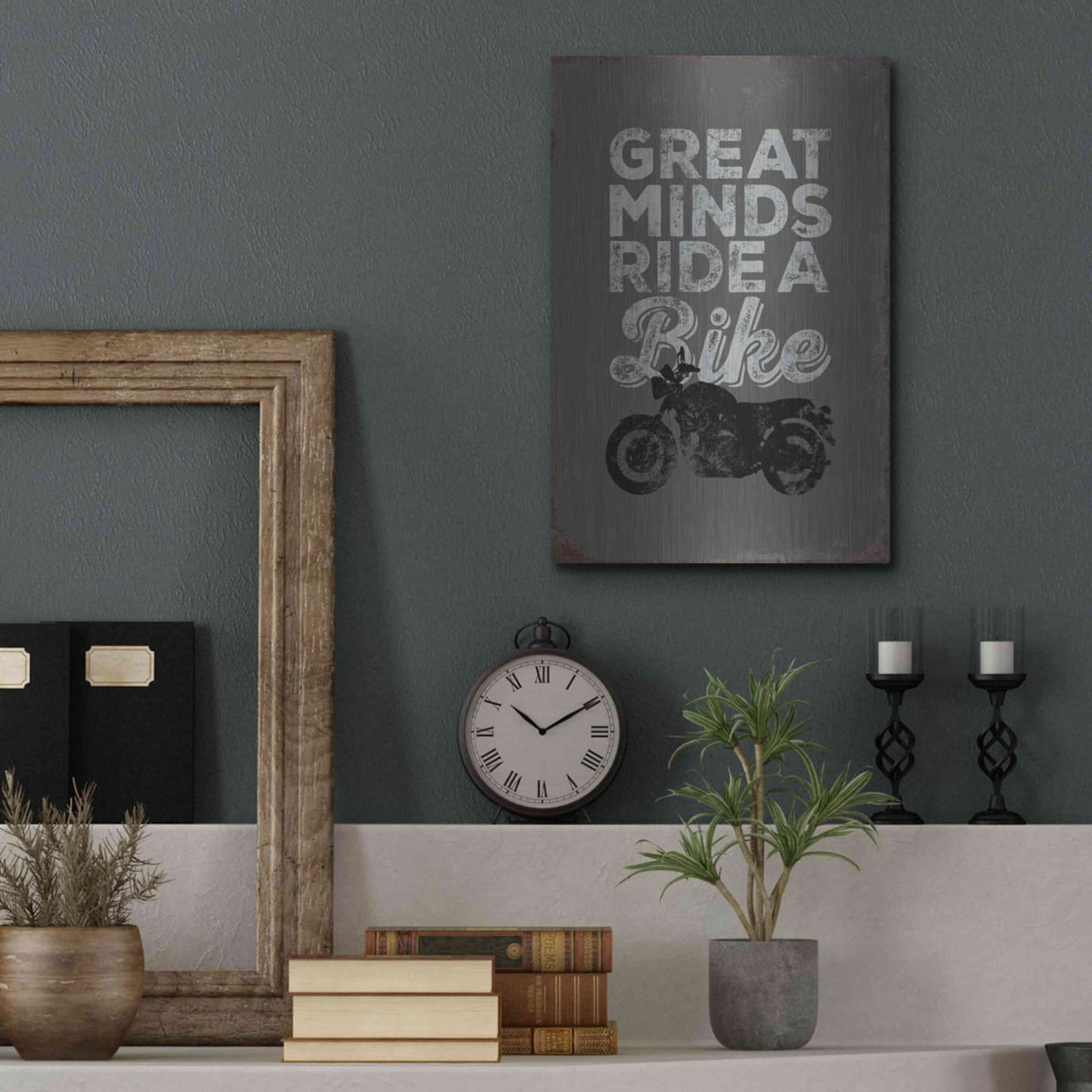 Luxe Metal Art 'Great Minds' by JJ Brando, Metal Wall Art,12x16