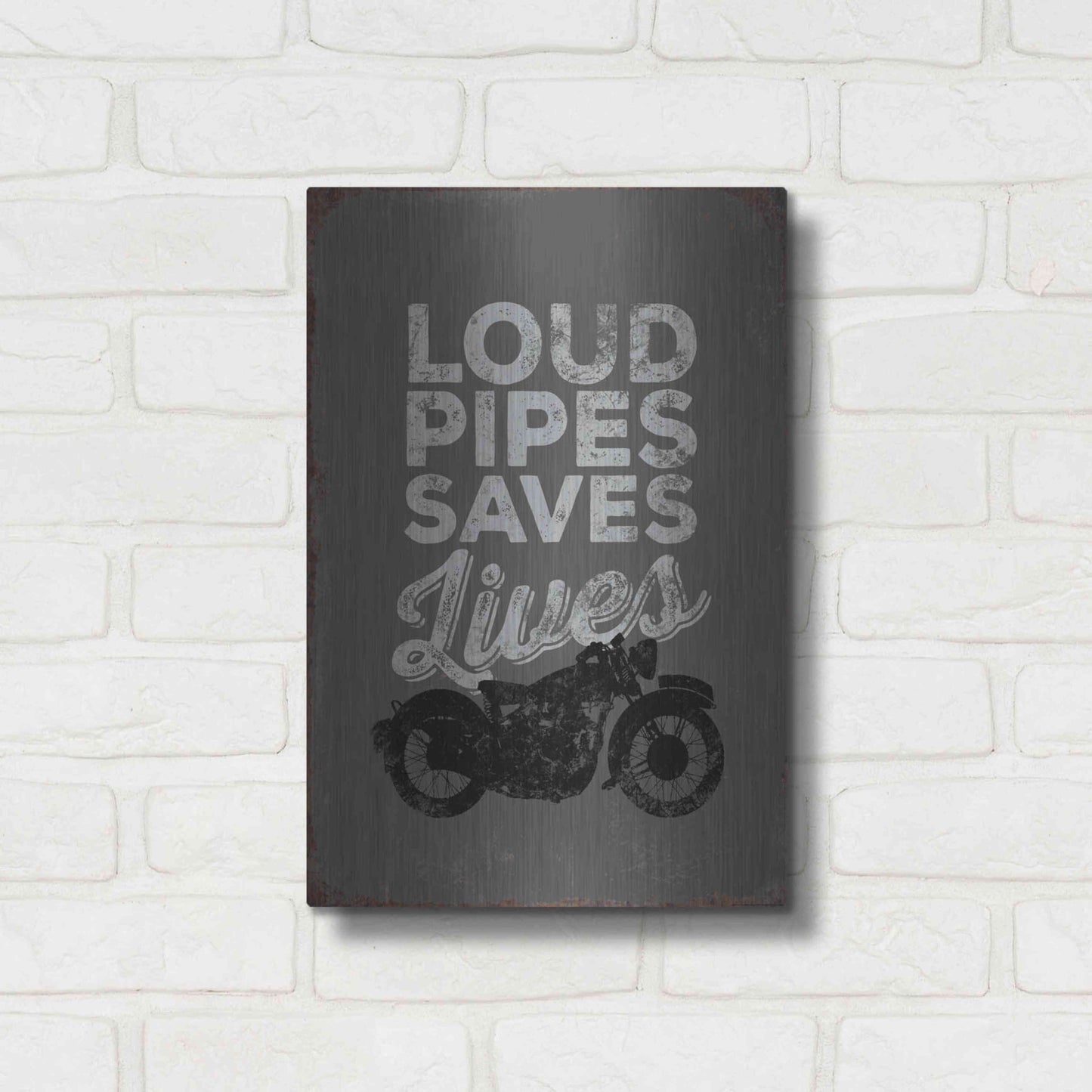 Luxe Metal Art 'Loud Pipes' by JJ Brando, Metal Wall Art,12x16